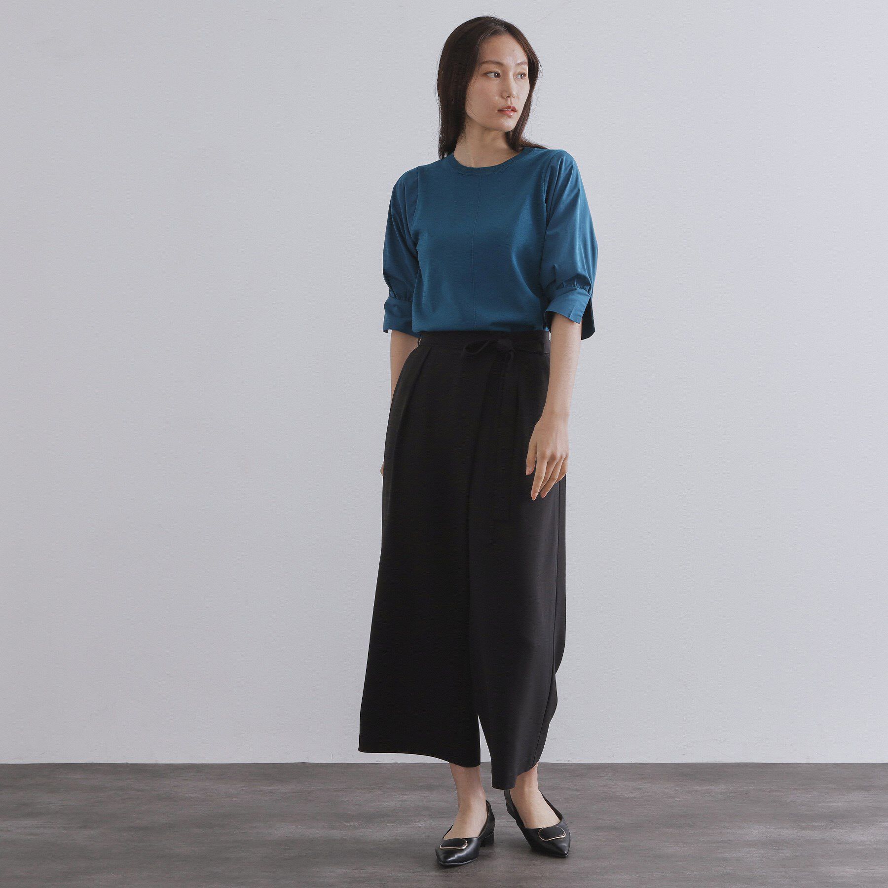 OPAQUE.CLIP「サッシュリボン付きラップデザインパンツ【洗濯機洗い可】」|その他|