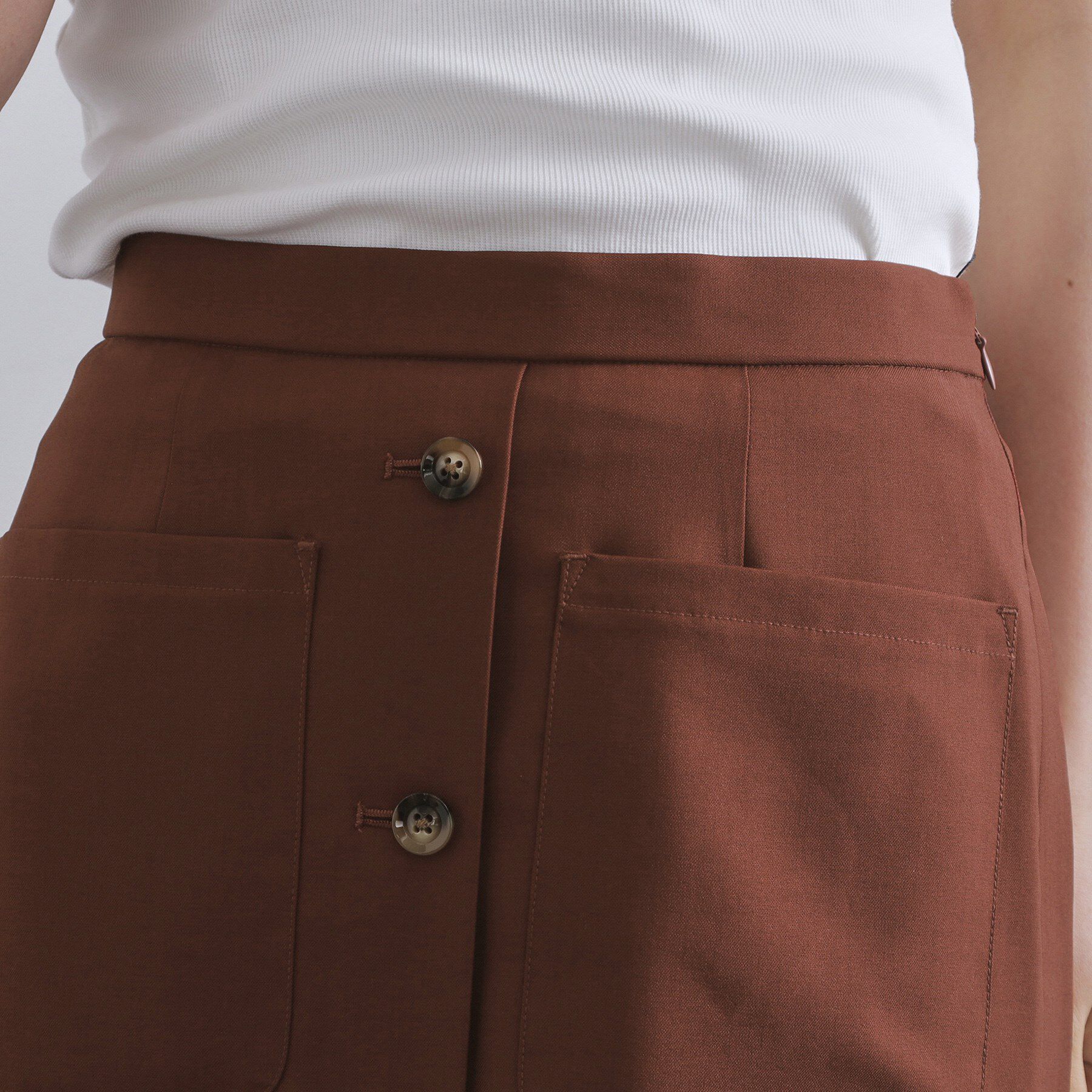 OPAQUE.CLIP「ポケットデザインナロースカート【洗濯機洗い可】」|スカート|