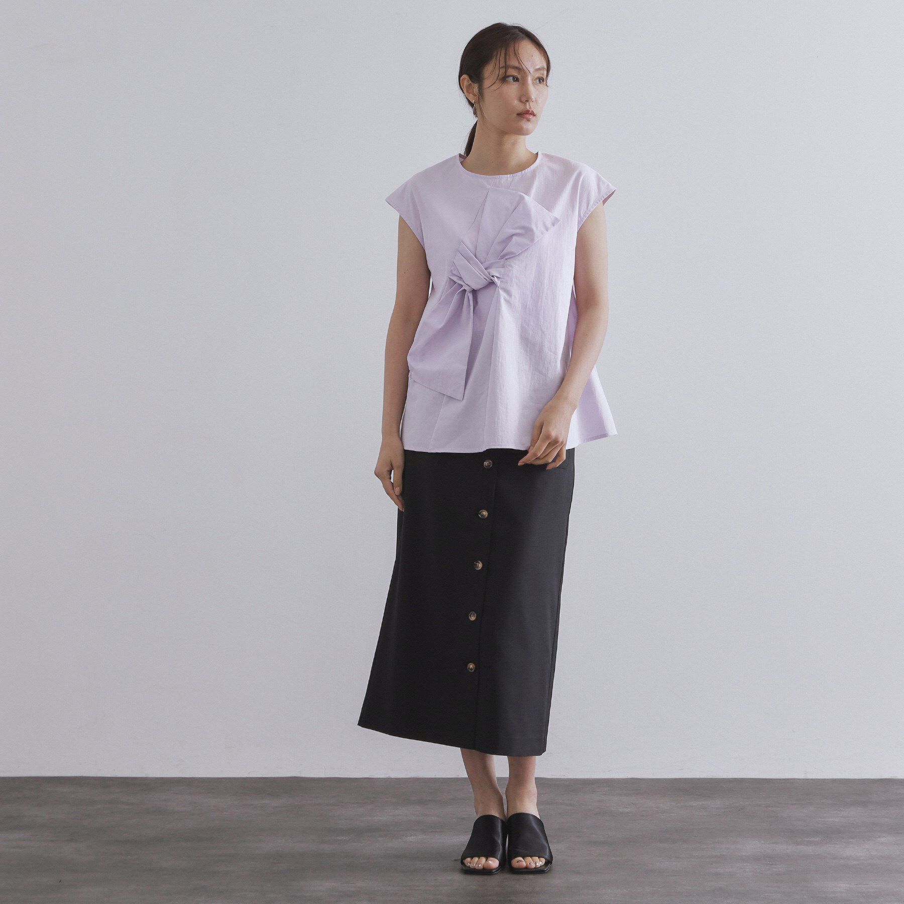 OPAQUE.CLIP「ポケットデザインナロースカート【洗濯機洗い可】」|スカート|