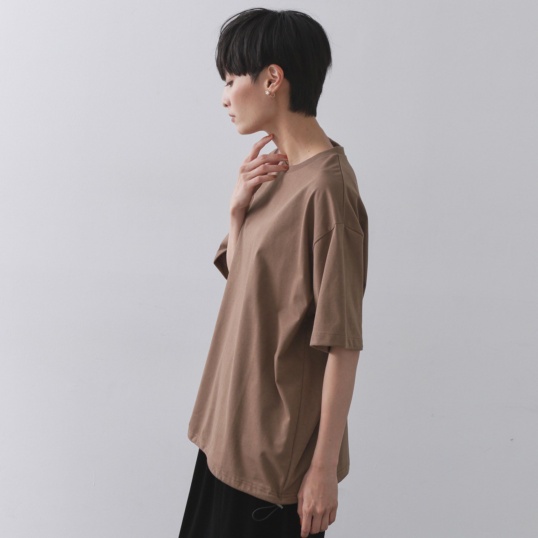 OPAQUE.CLIP「裾ドロストTシャツ【洗濯機洗い可】」|Tシャツ・カットソー|