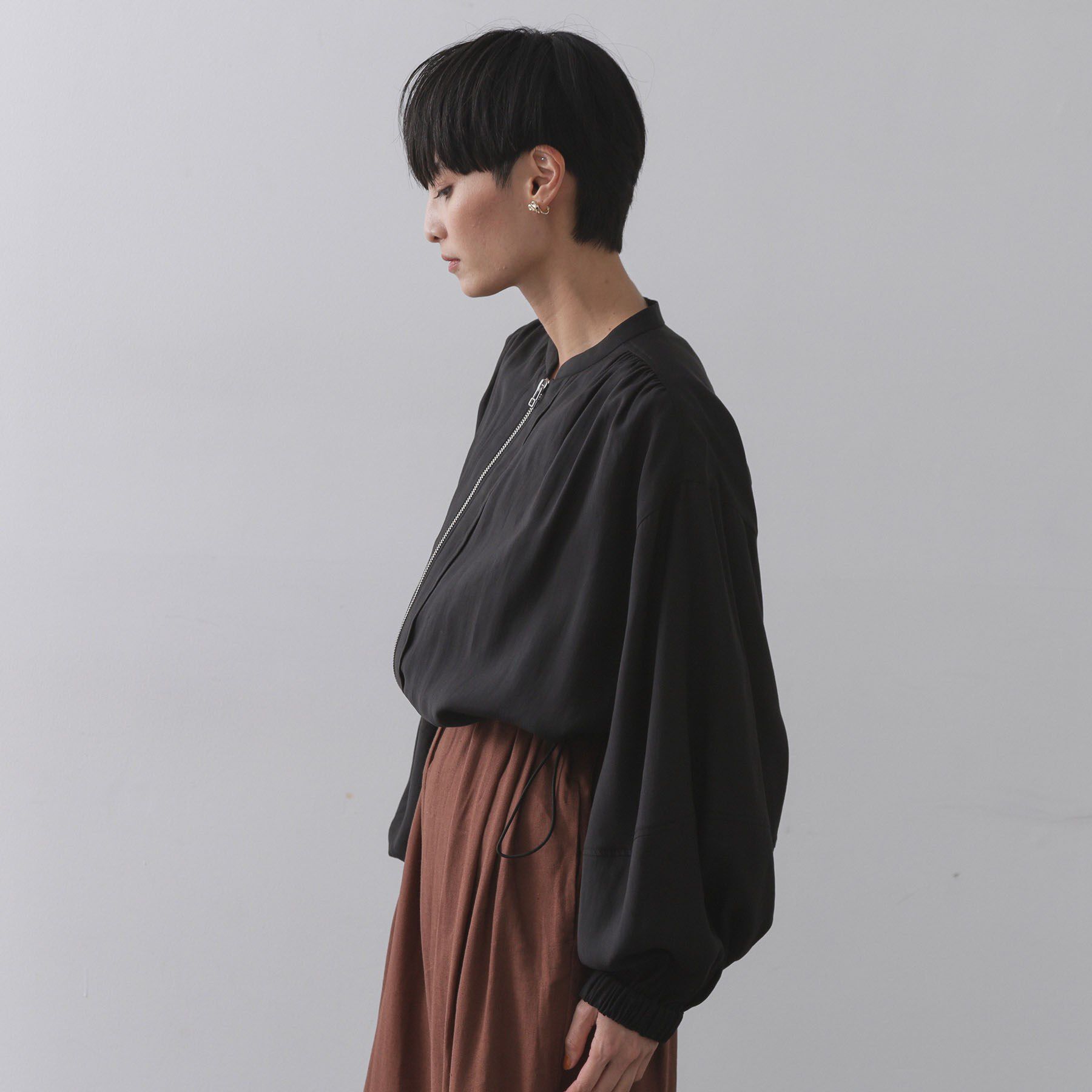 OPAQUE.CLIP「シアーランタンスリーブブルゾン【洗濯機洗い可】」|ブルゾン・スタジャン|