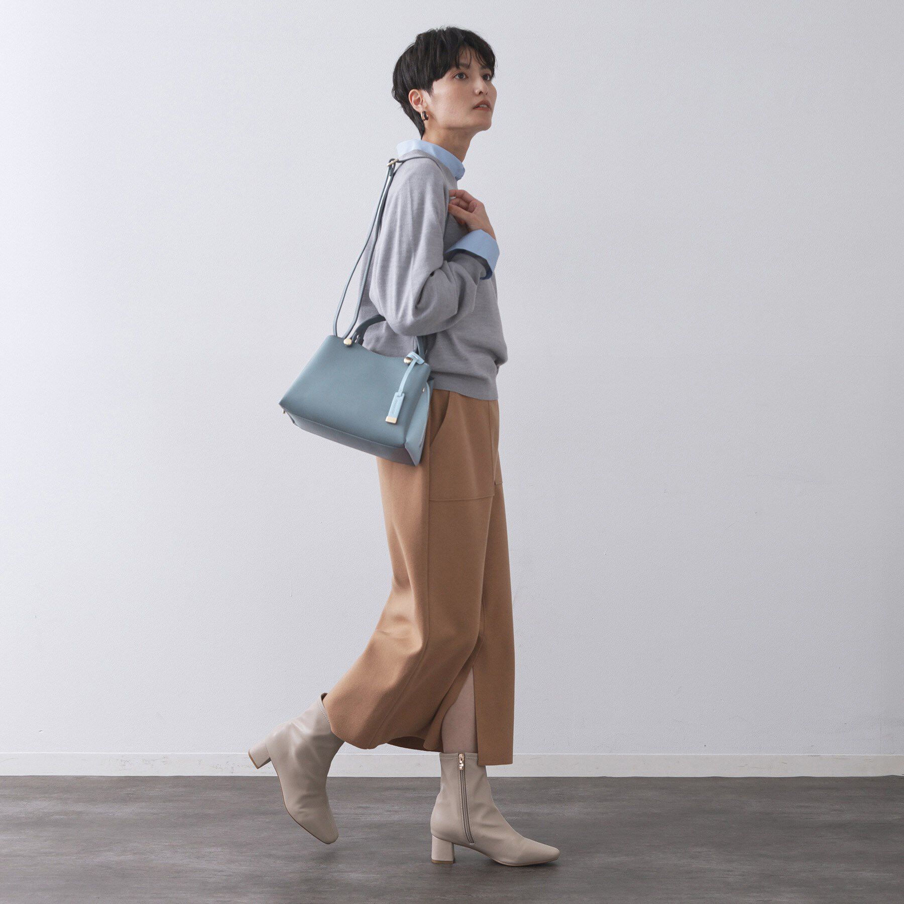 OPAQUE.CLIP「【2WAY/名品】バイカラーミドルボストンバッグ」|ショルダー・メッセンジャー|