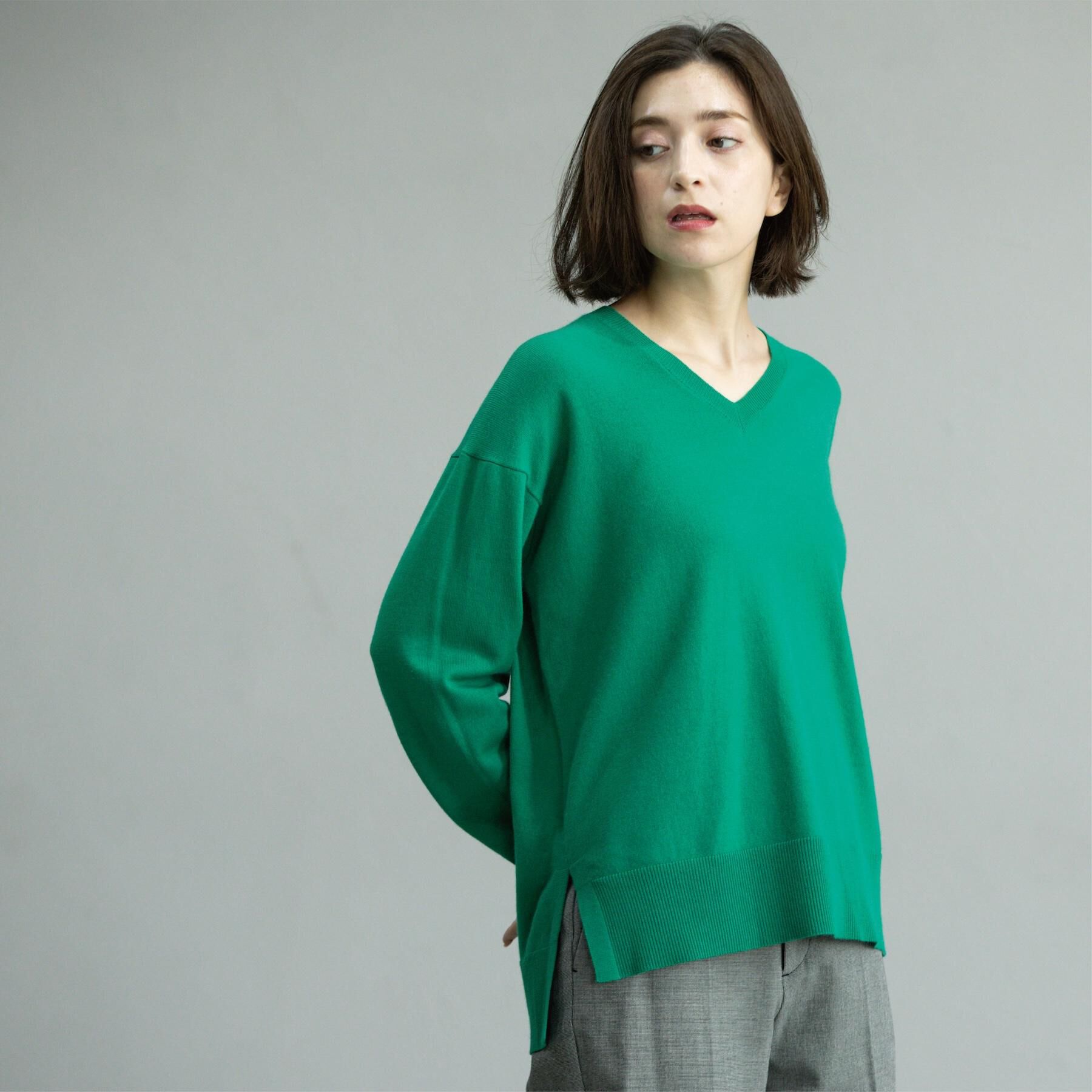 OPAQUE.CLIP「Vネックニット/エクストラファインメリノウール【THEシリーズ/洗濯機OK】」|ニット・セーター|