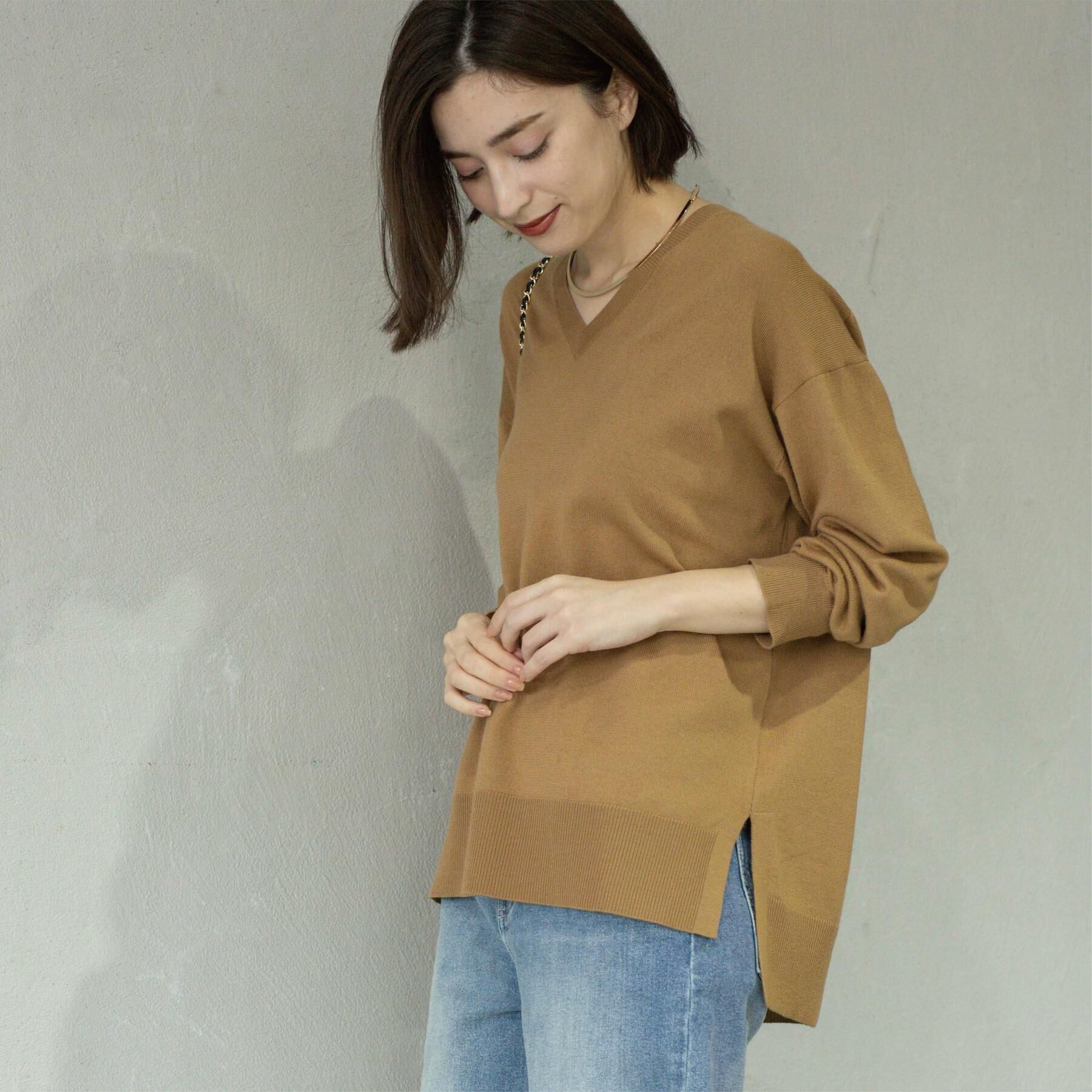 OPAQUE.CLIP「Vネックニット/エクストラファインメリノウール【THEシリーズ/洗濯機OK】」|ニット・セーター|