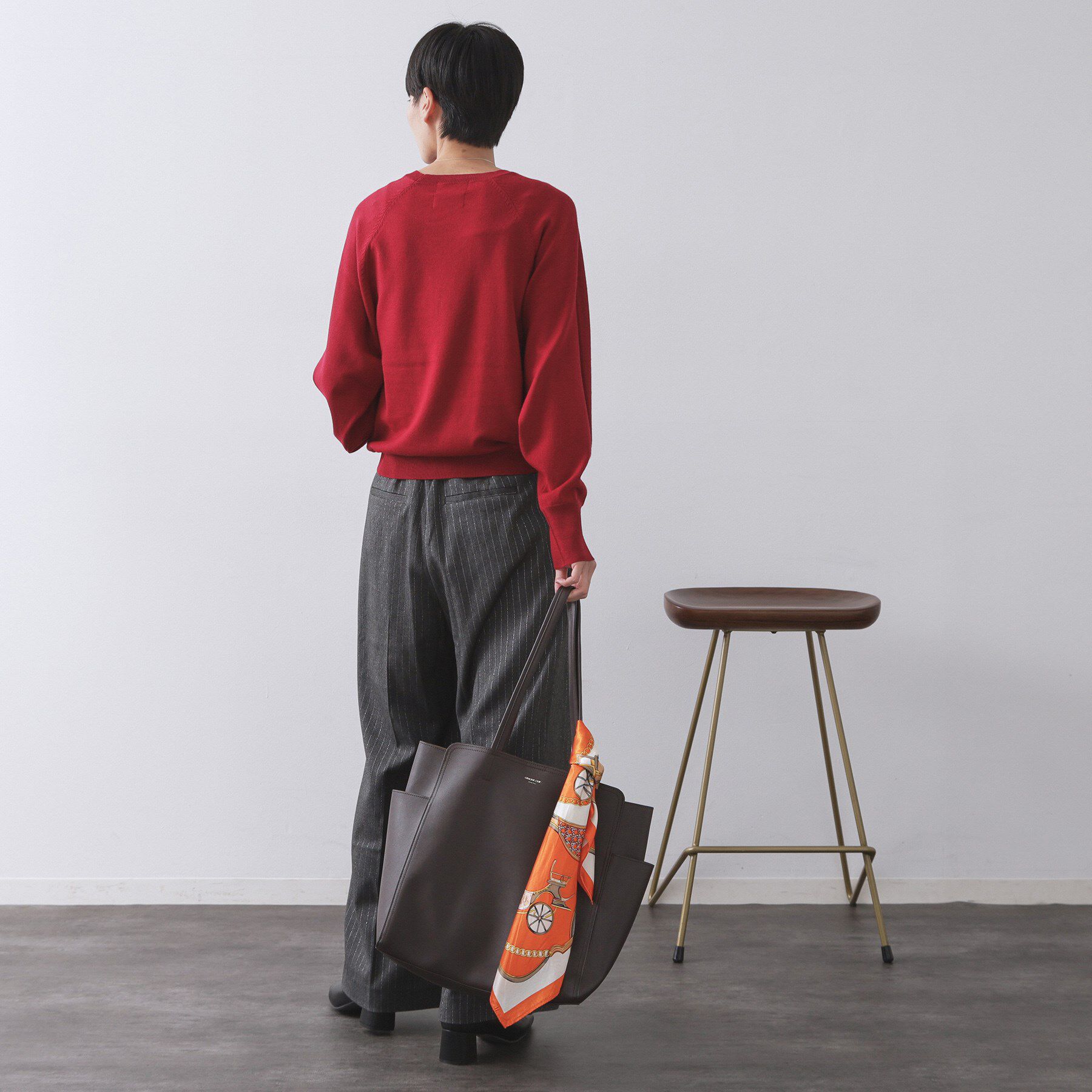 OPAQUE.CLIP「ラグランクルーネックニット/エクストラファインメリノウール【THEシリーズ/洗濯機OK】」|ニット・セーター|