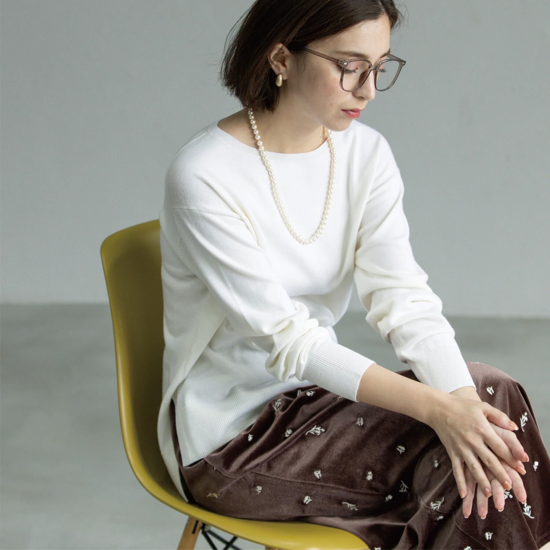 OPAQUE.CLIP「ボートネックニット/エクストラファインメリノウール【THEシリーズ/洗濯機OK】」|ニット・セーター|