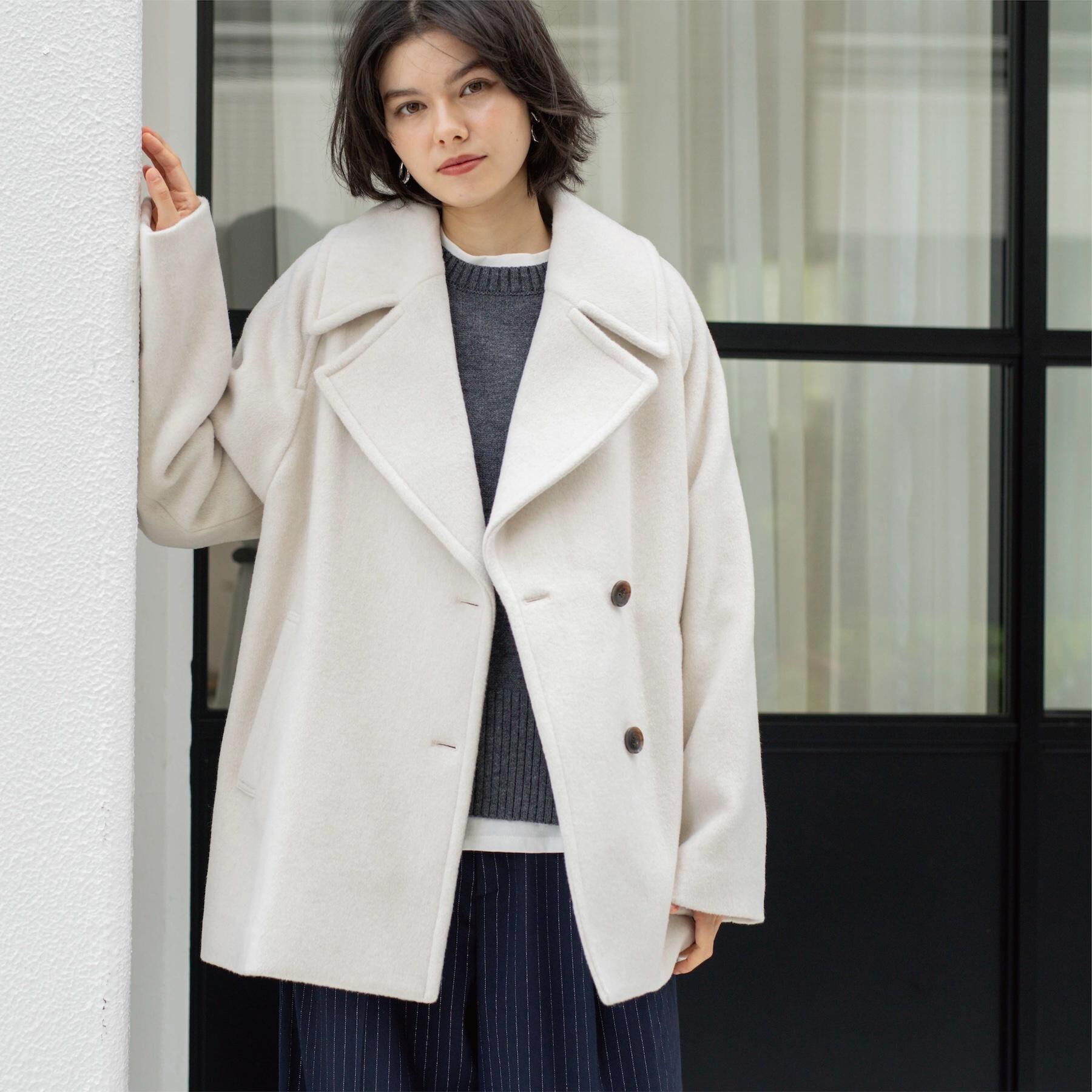 OPAQUE.CLIP「カシミヤブレンドウールミドルピーコート」|ピーコート|