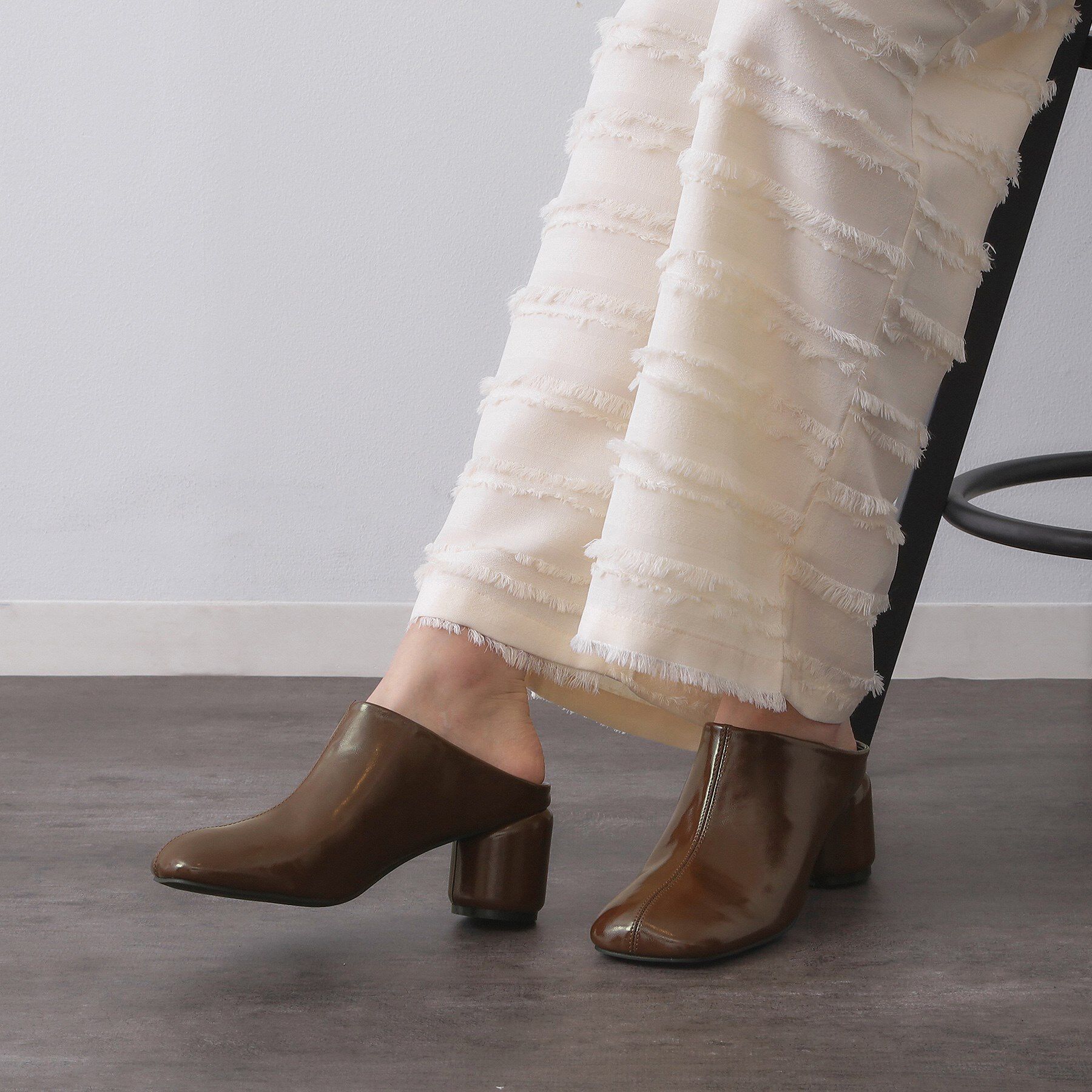 OPAQUE.CLIP「スクエアトゥチャンクミュール」|サンダル|