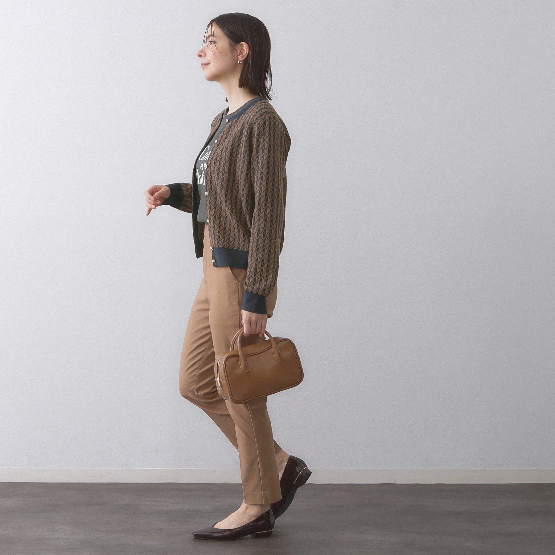 OPAQUE.CLIP「幾何学柄ジャカードニットカーディガン【洗濯機洗い可／抗ピル】」|カーディガン|