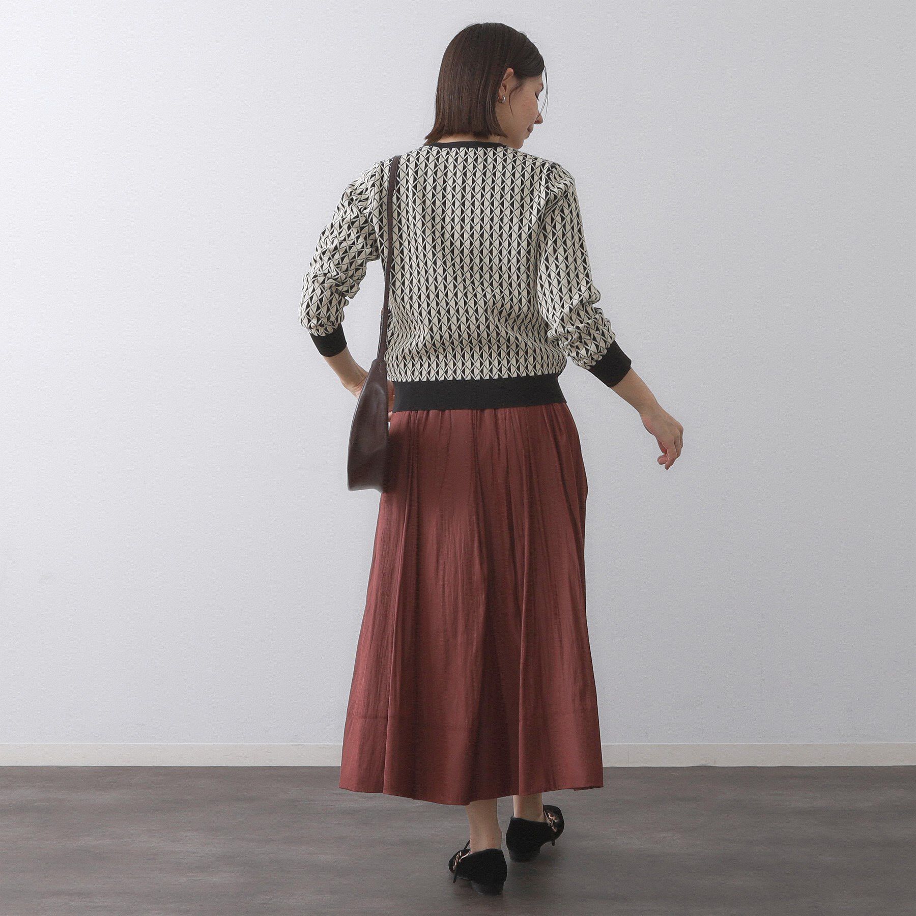 OPAQUE.CLIP「幾何学柄ジャカードニットカーディガン【洗濯機洗い可／抗ピル】」|カーディガン|