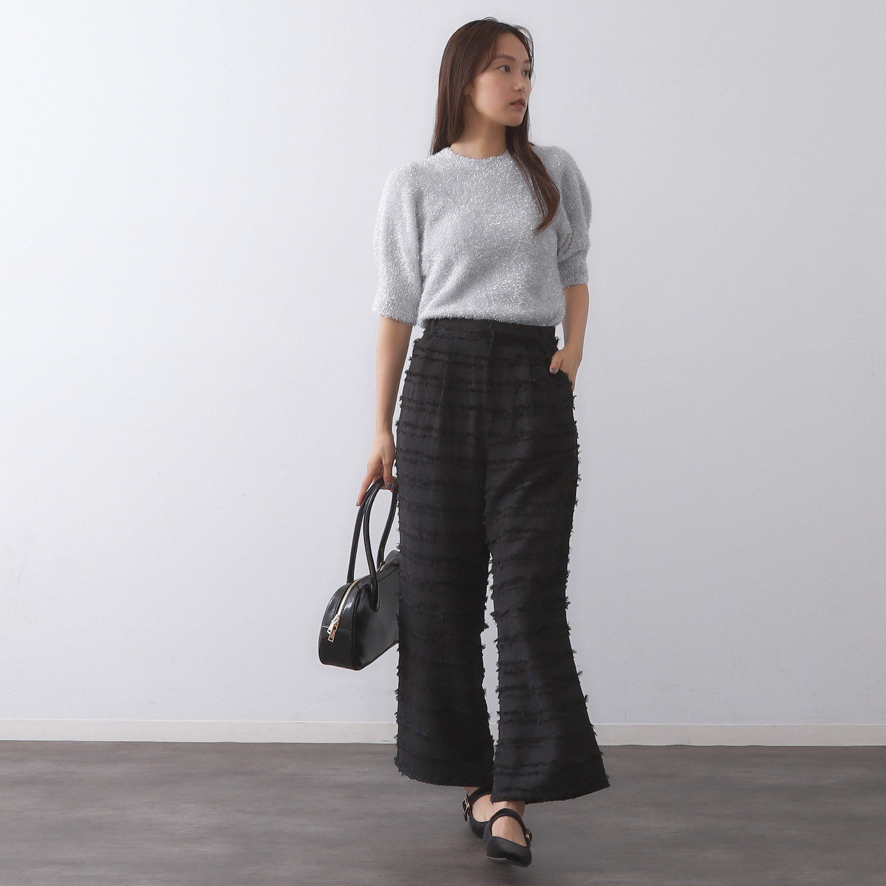 OPAQUE.CLIP「フリンジボーダージャカードワイドパンツ【洗濯機洗い可】」|その他|