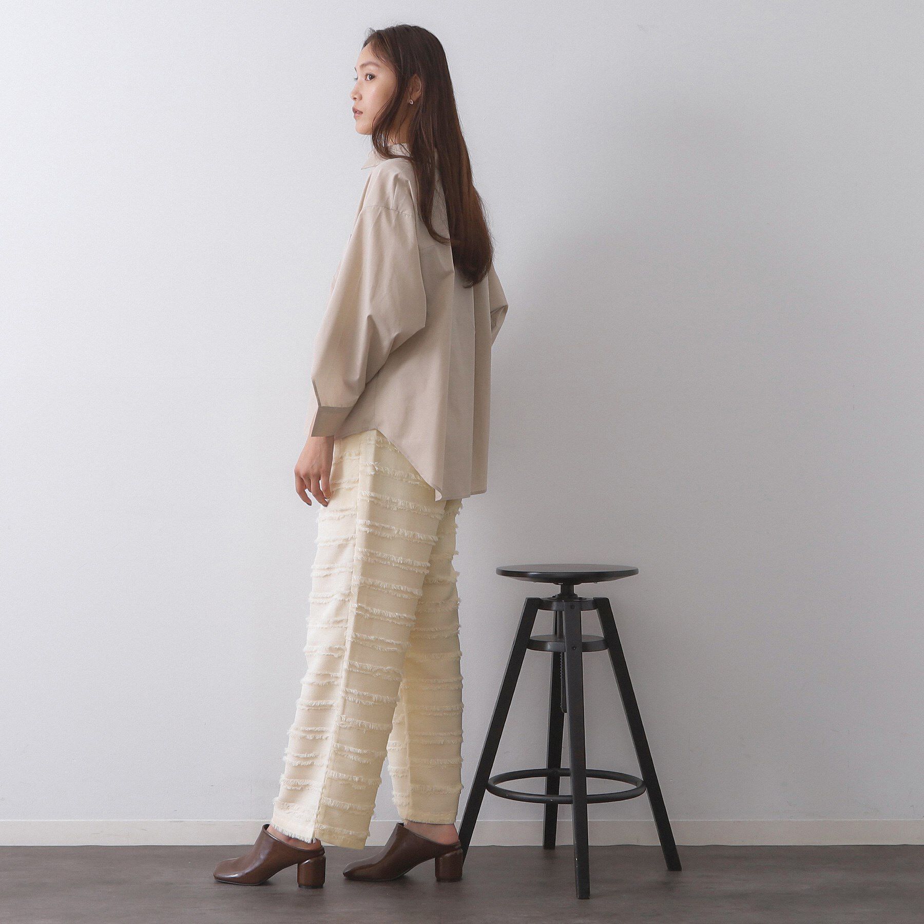 OPAQUE.CLIP「フリンジボーダージャカードワイドパンツ【洗濯機洗い可】」|その他|