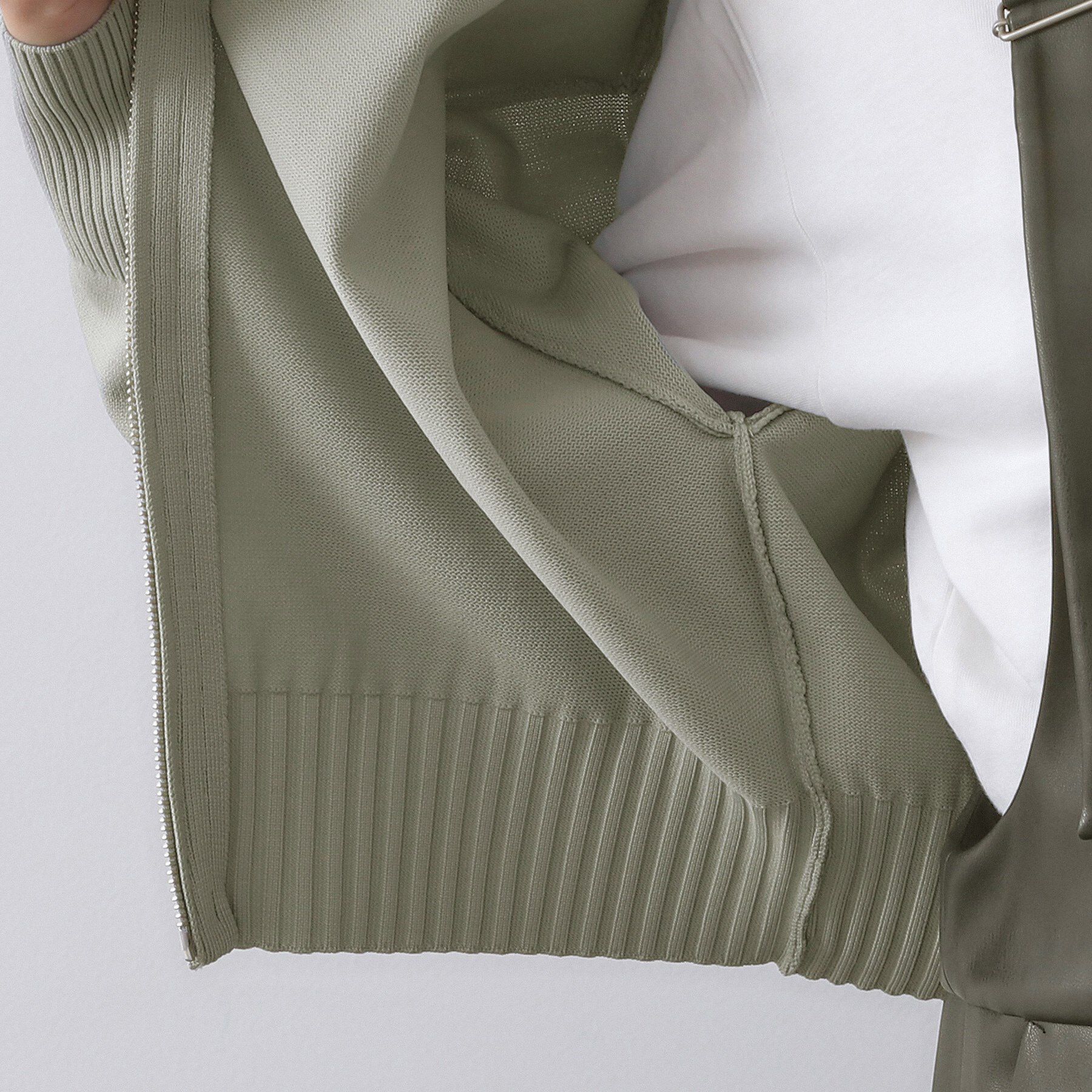 OPAQUE.CLIP「襟付きZIPアップニットカーディガン【洗濯機洗い可/抗ピル】」|カーディガン|