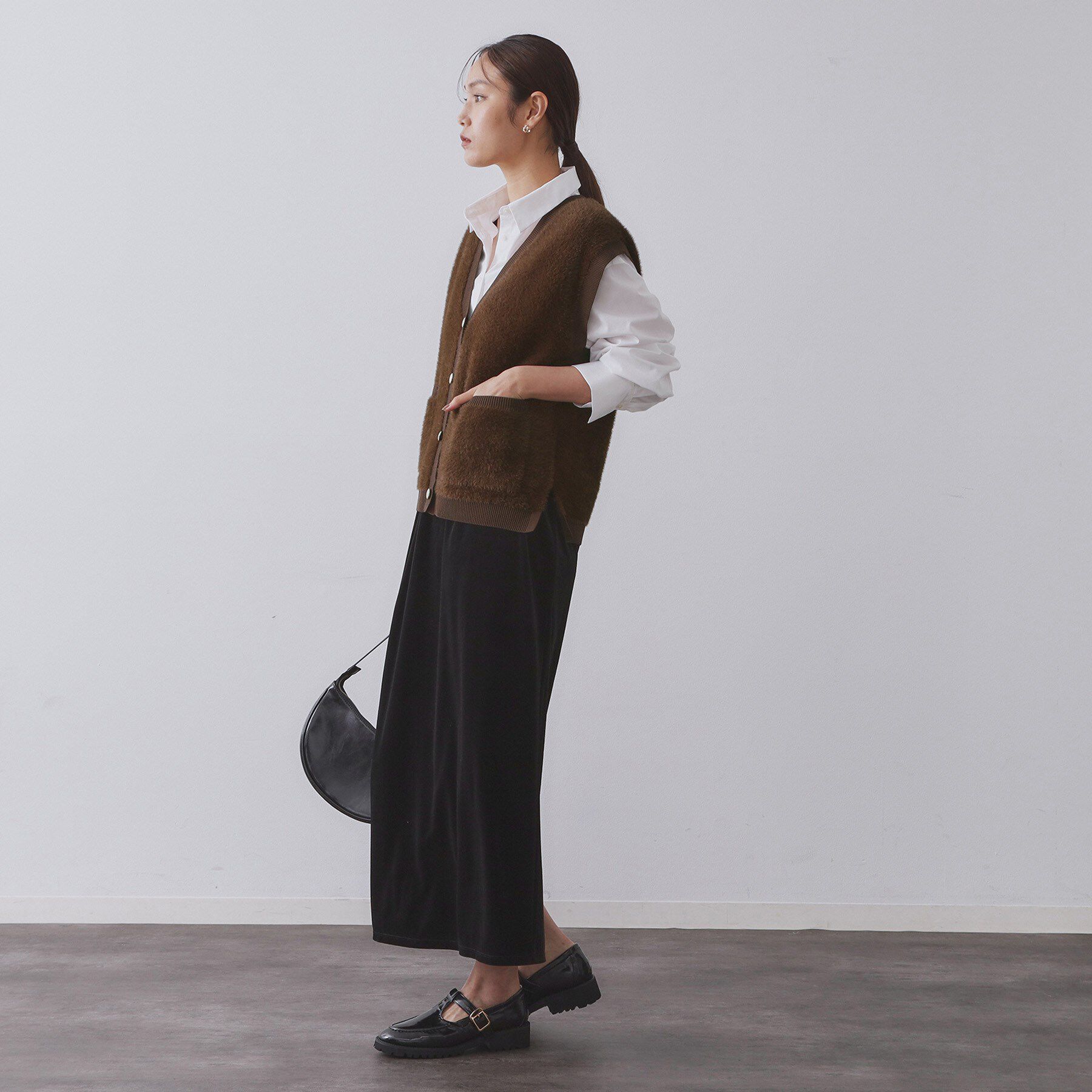 OPAQUE.CLIP「フェザーヤーンニットベスト【洗濯機OK/抗ピル】」|ニット・セーター|