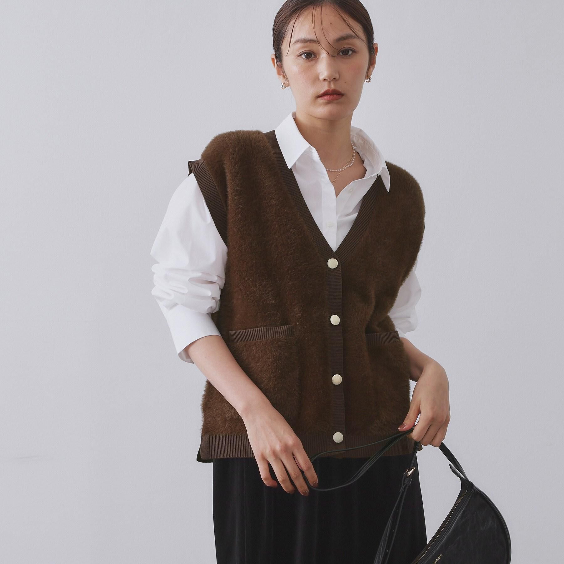 OPAQUE.CLIP「フェザーヤーンニットベスト【洗濯機OK/抗ピル】」|ニット・セーター|