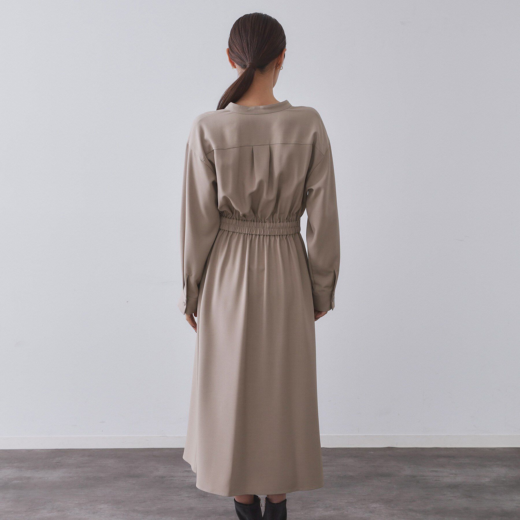 OPAQUE.CLIP「ウールライクフィット＆フレアワンピース【洗濯機OK】」|ワンピース|