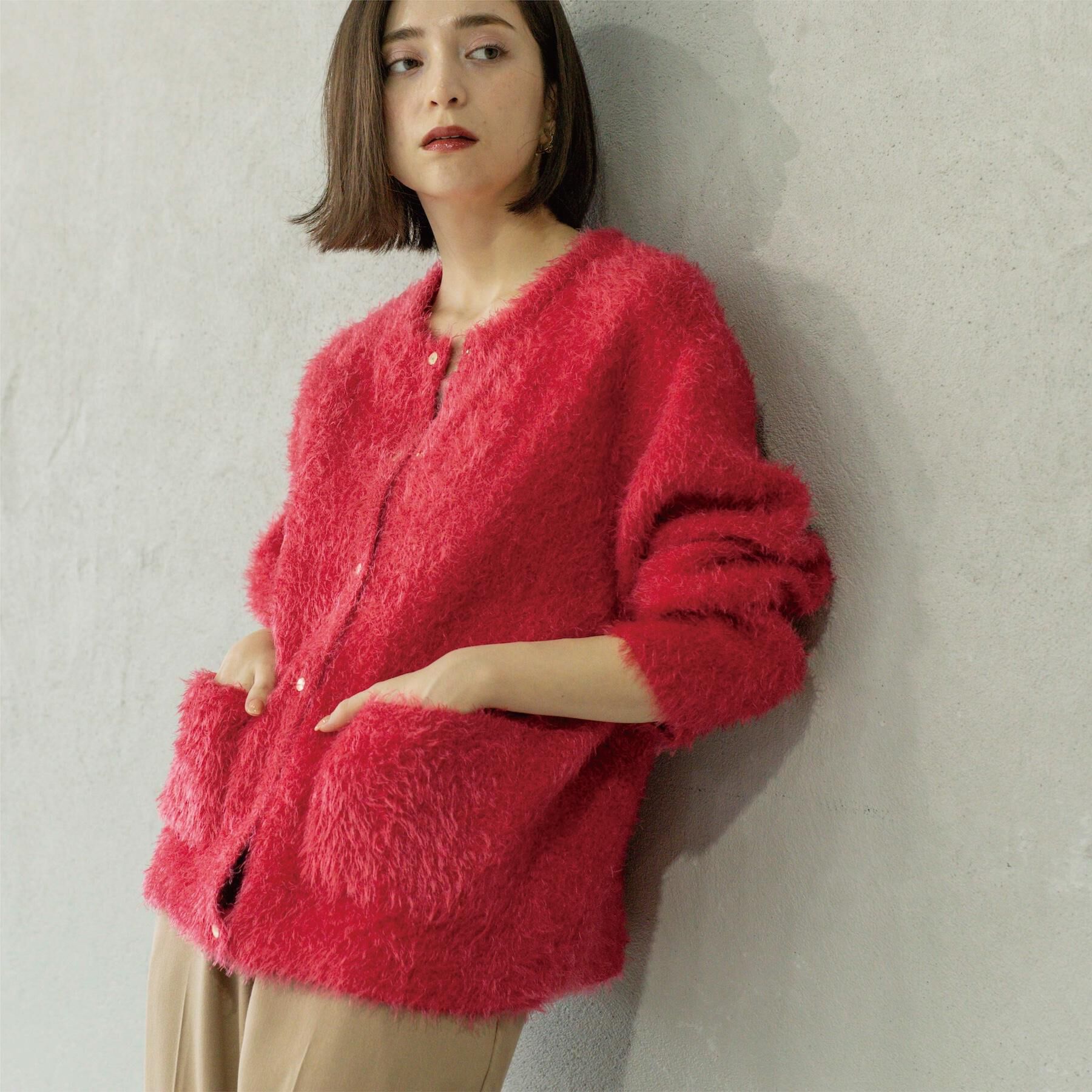 OPAQUE.CLIP「シャギーミドルカーディガン【洗濯機OK】《6col》」|カーディガン|