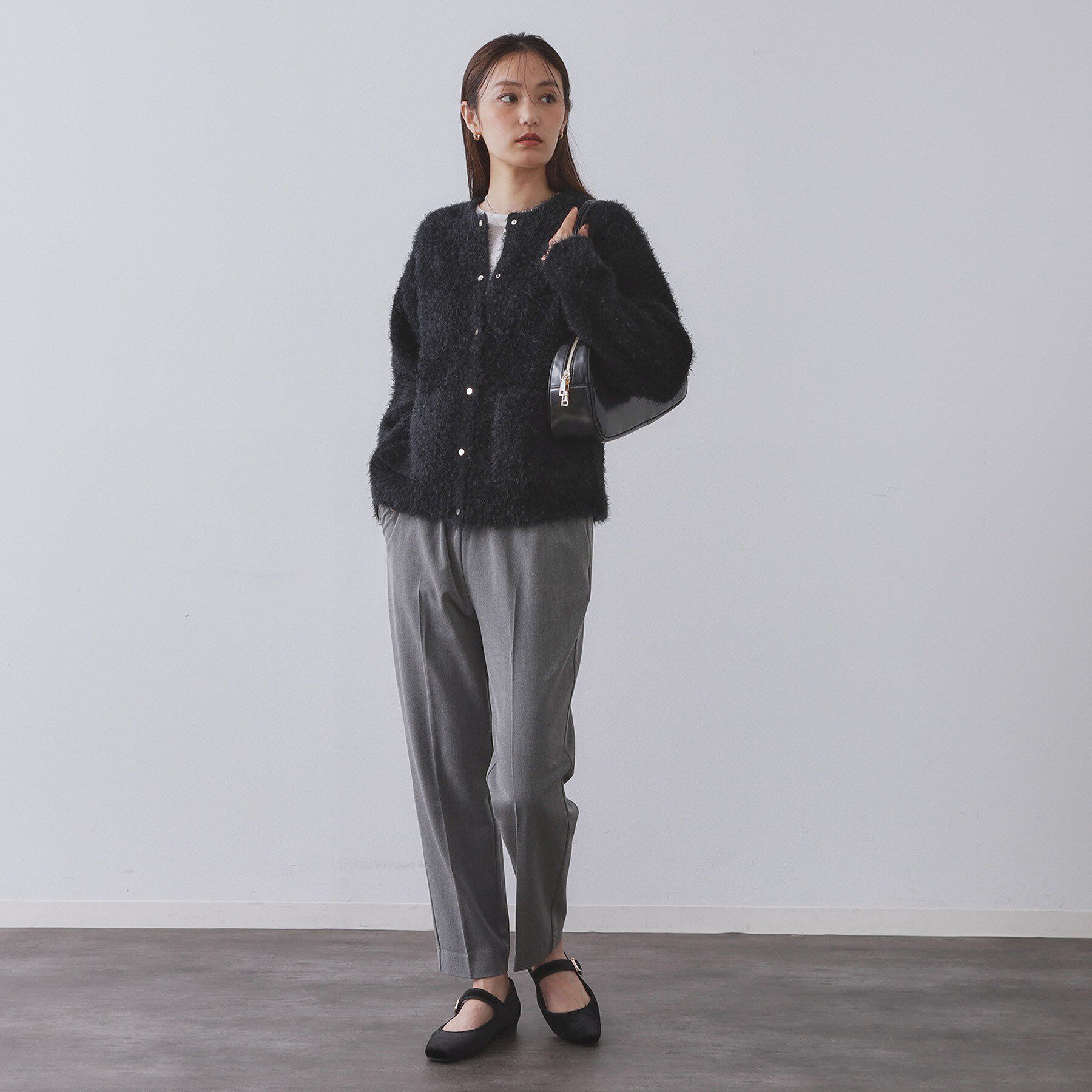 OPAQUE.CLIP「シャギーミドルカーディガン【洗濯機OK】《6col》」|カーディガン|