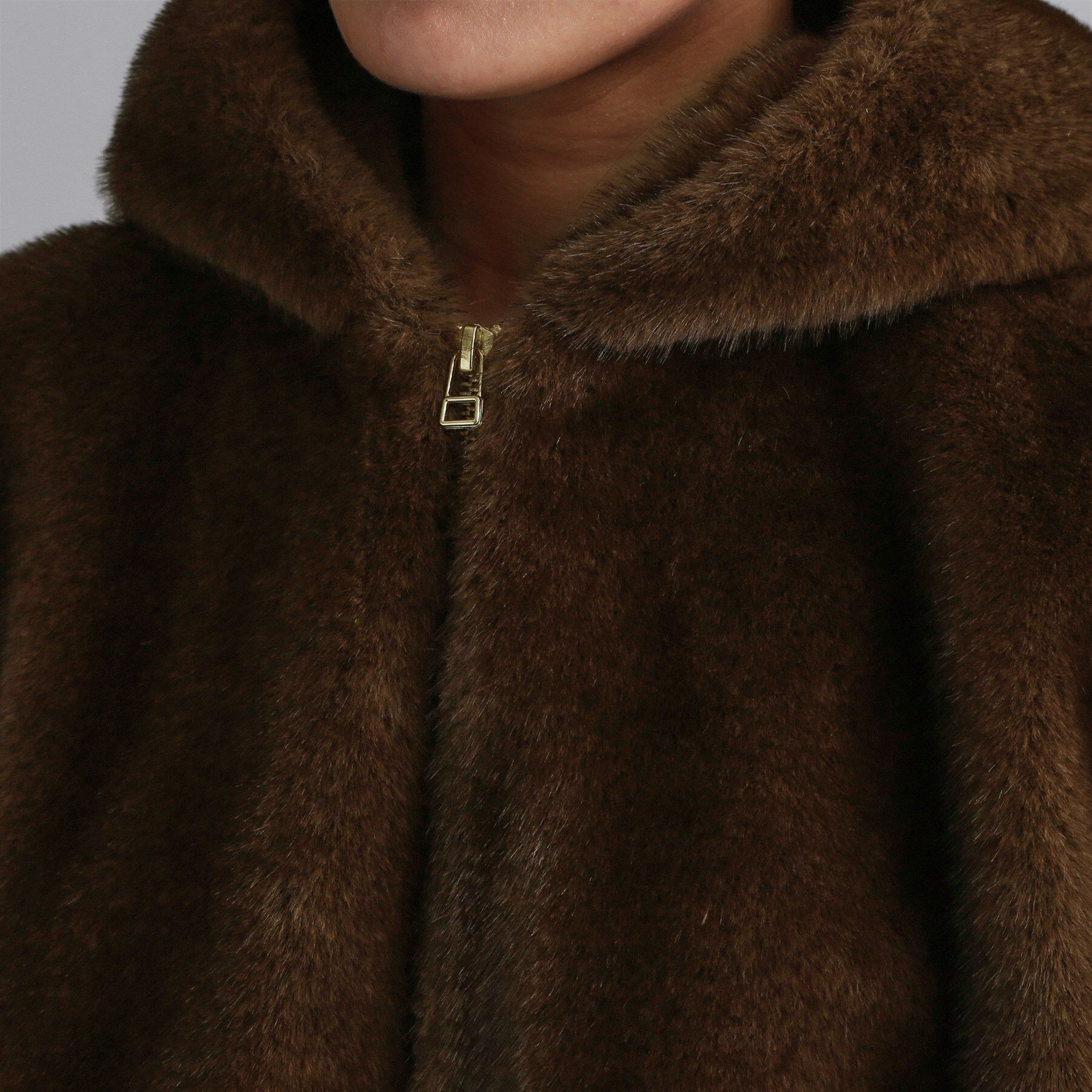 OPAQUE.CLIP「【es】ミンクライクフェイクファーフードベスト【洗える】」|ベスト・ジレ|