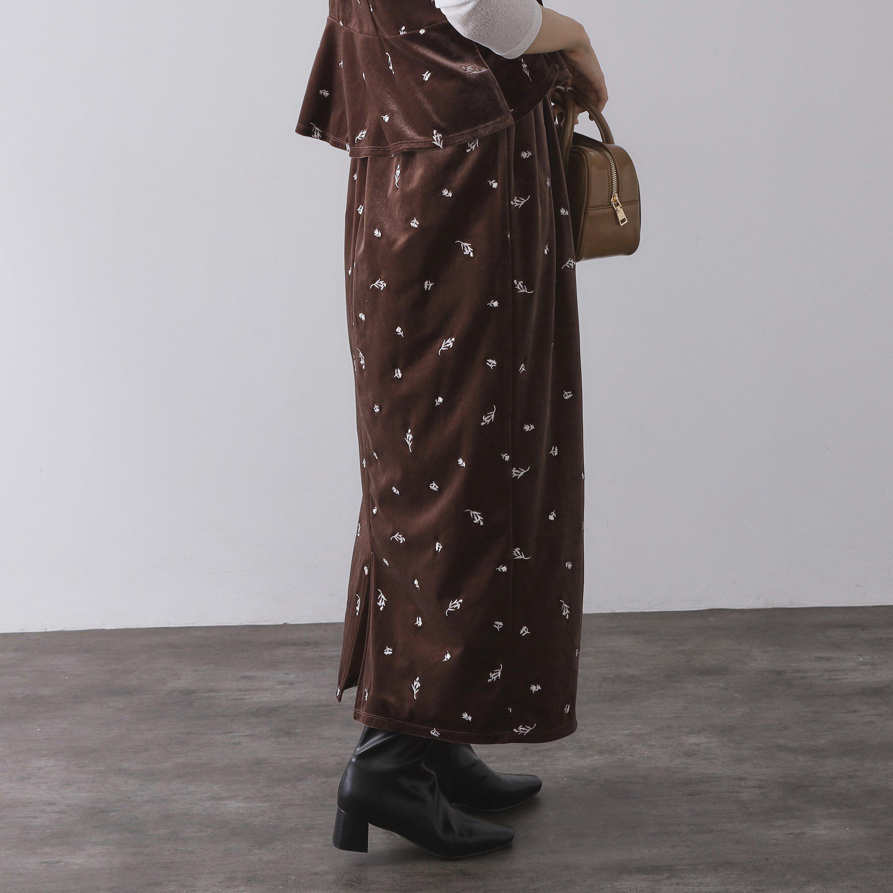 OPAQUE.CLIP「ベロアナロースカート/セットアップ対応可【洗濯機OK】」|スカート|