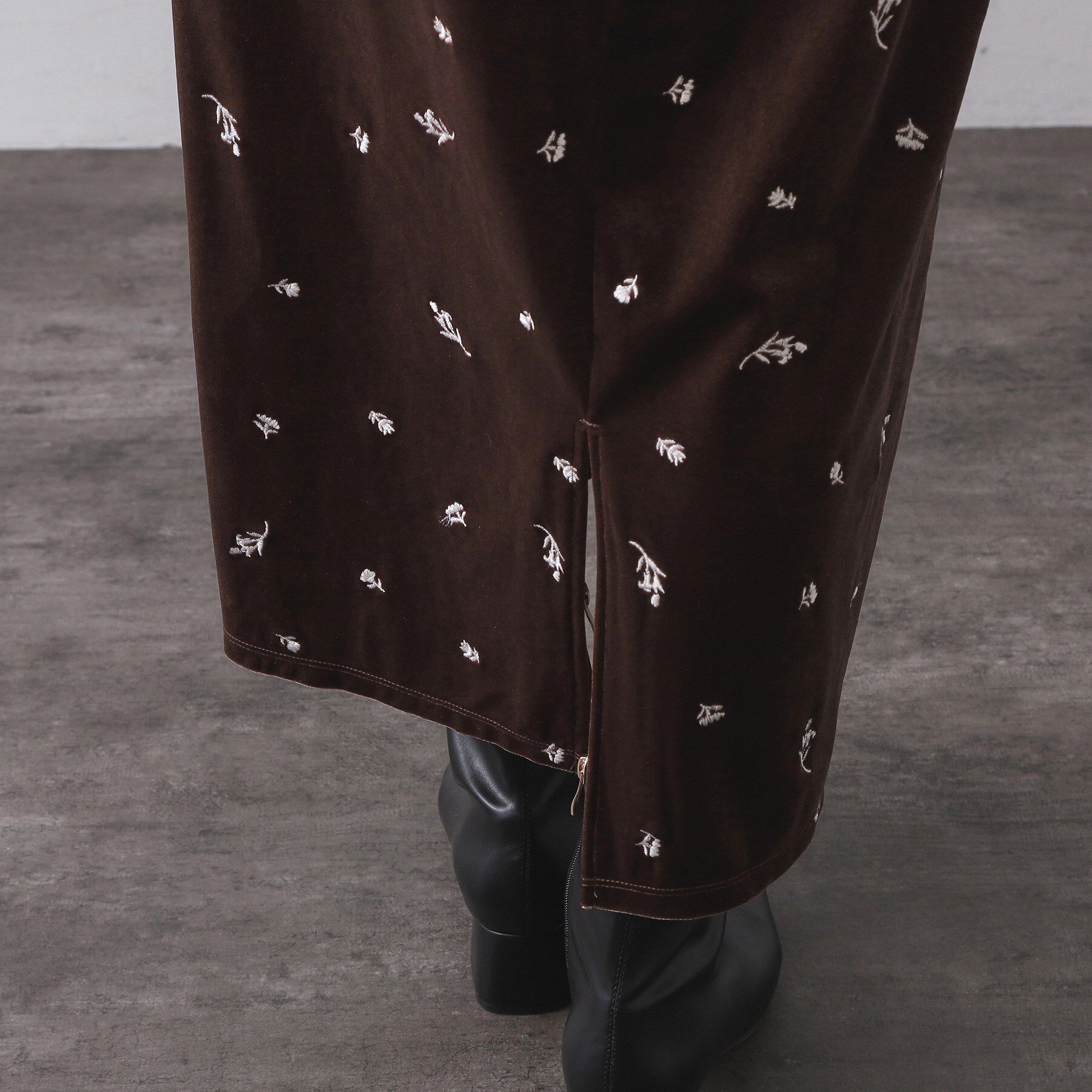 OPAQUE.CLIP「ベロアナロースカート/セットアップ対応可【洗濯機OK】」|スカート|