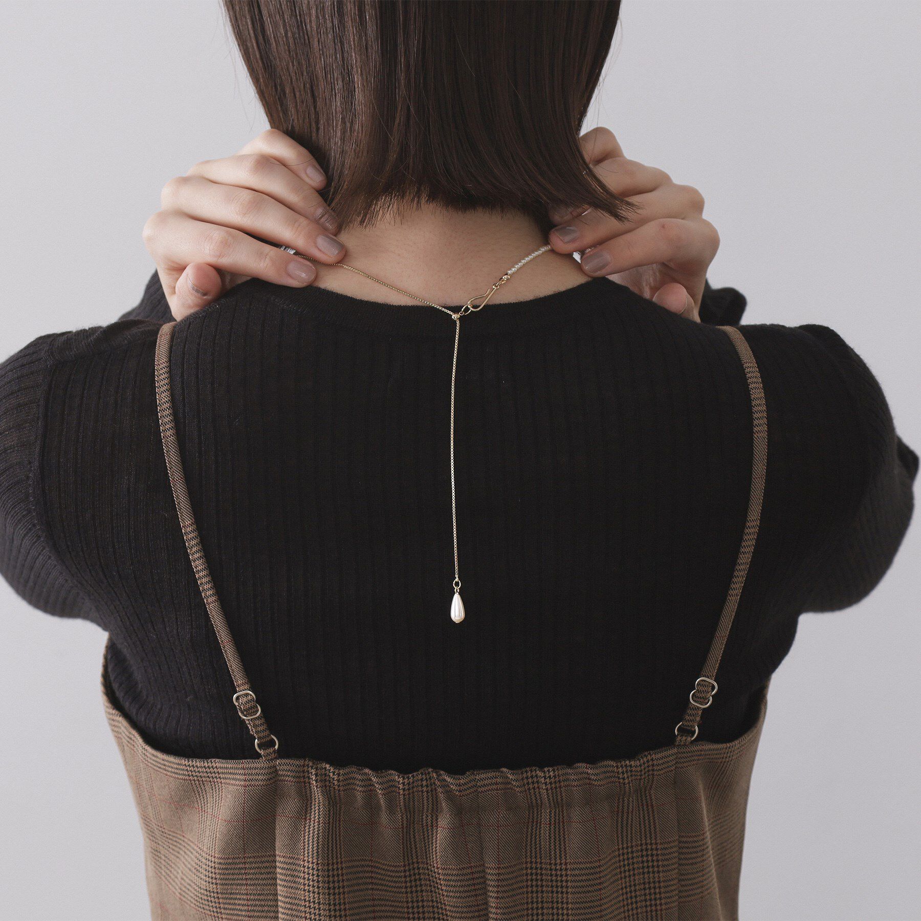 OPAQUE.CLIP「フェイクパール&times;チェーンスライドネックレス」|ネックレス|