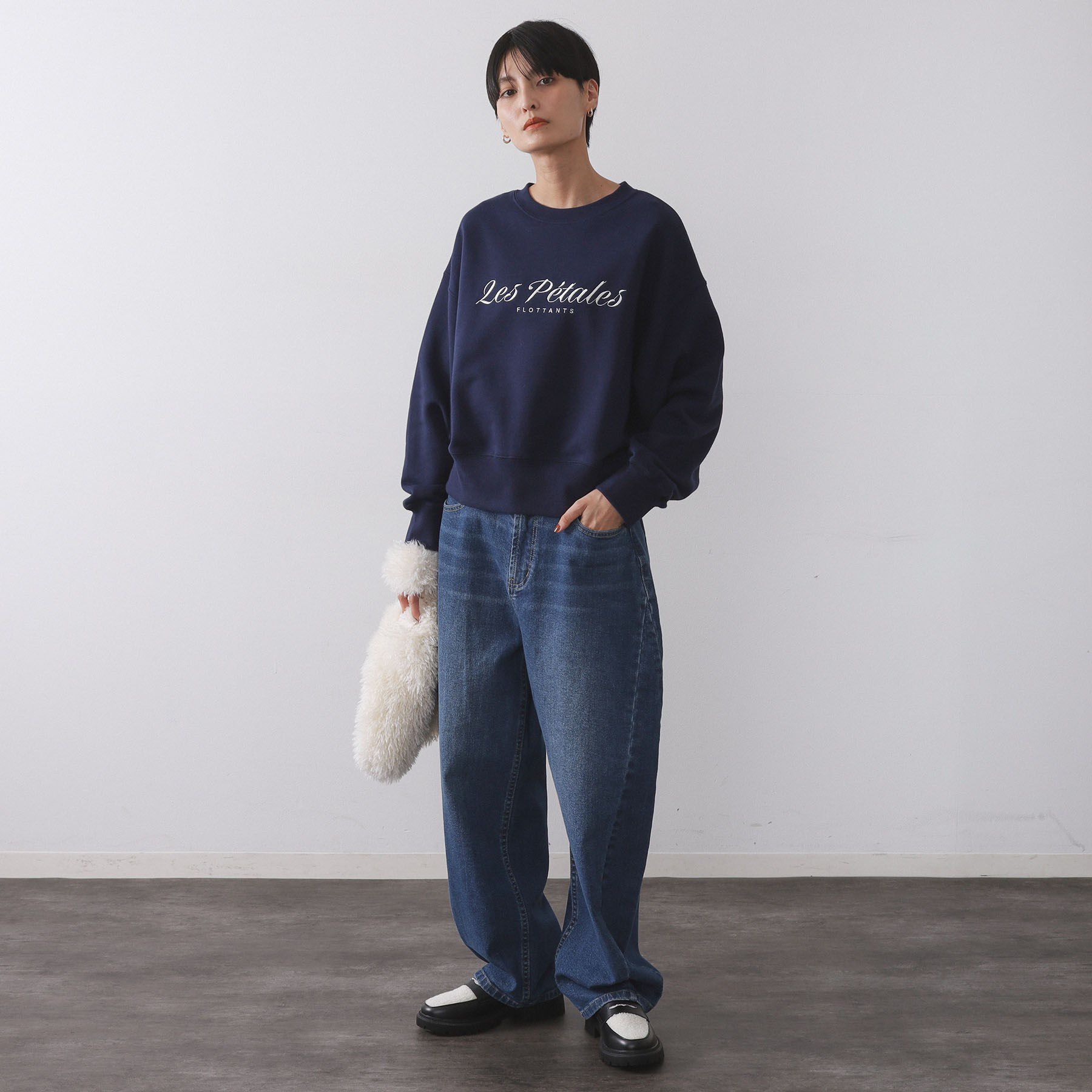 OPAQUE.CLIP「刺繍ロゴスウェット【洗濯機OK】」|Tシャツ・カットソー|