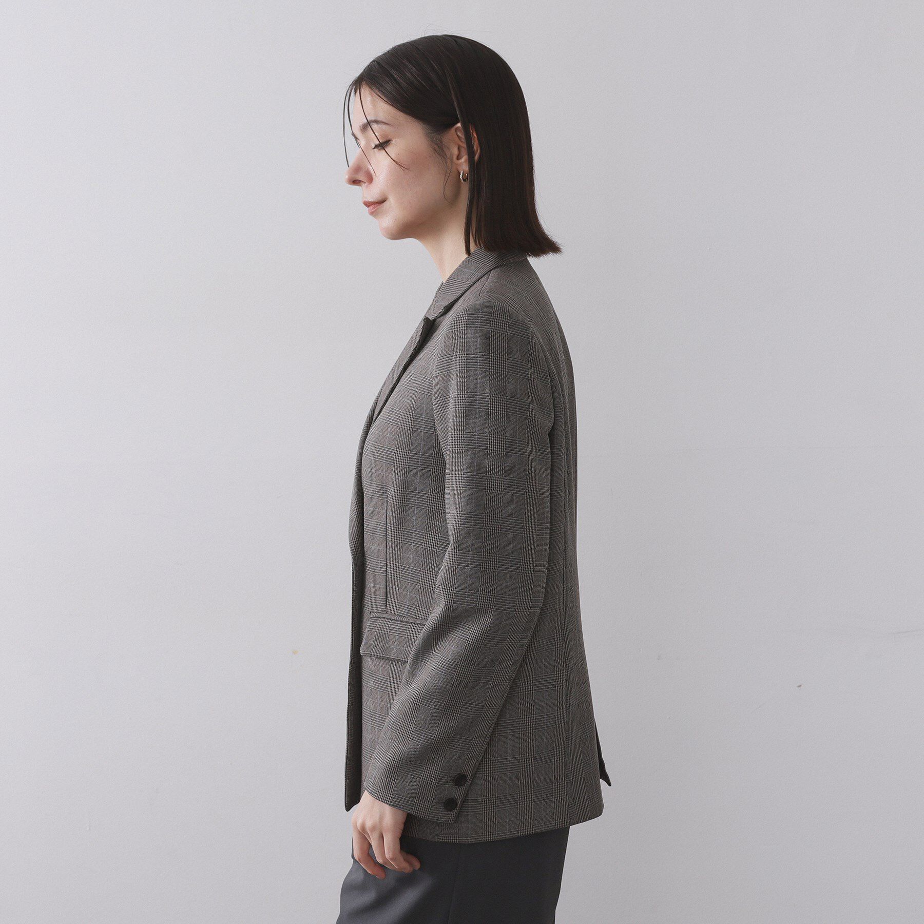 OPAQUE.CLIP「グレンチェックダブルジャケット/セットアップ対応可【洗える】」|テーラードジャケット|