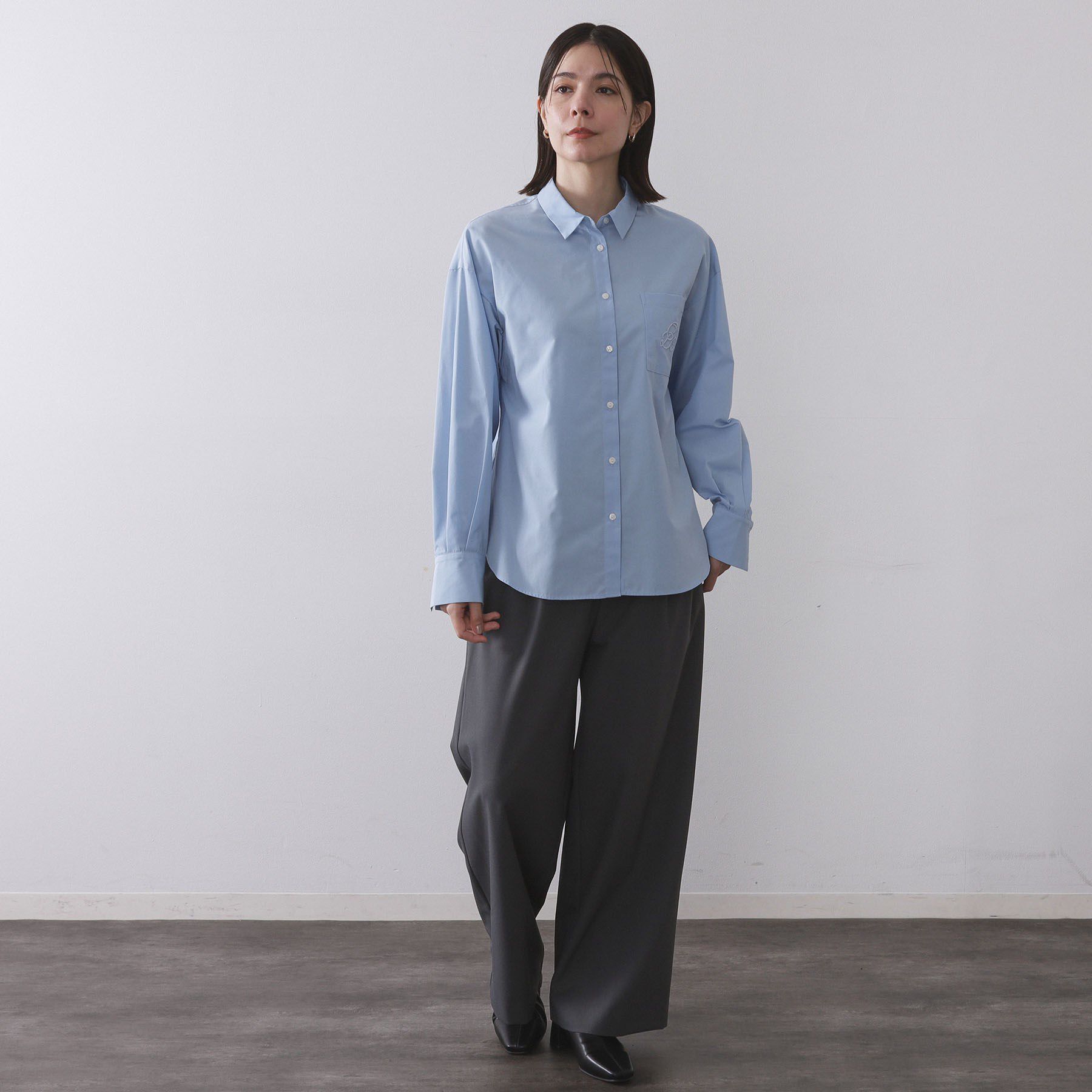 OPAQUE.CLIP「ポケット刺繍レギュラーカラーシャツ【洗濯機OK】」|シャツ・ブラウス|