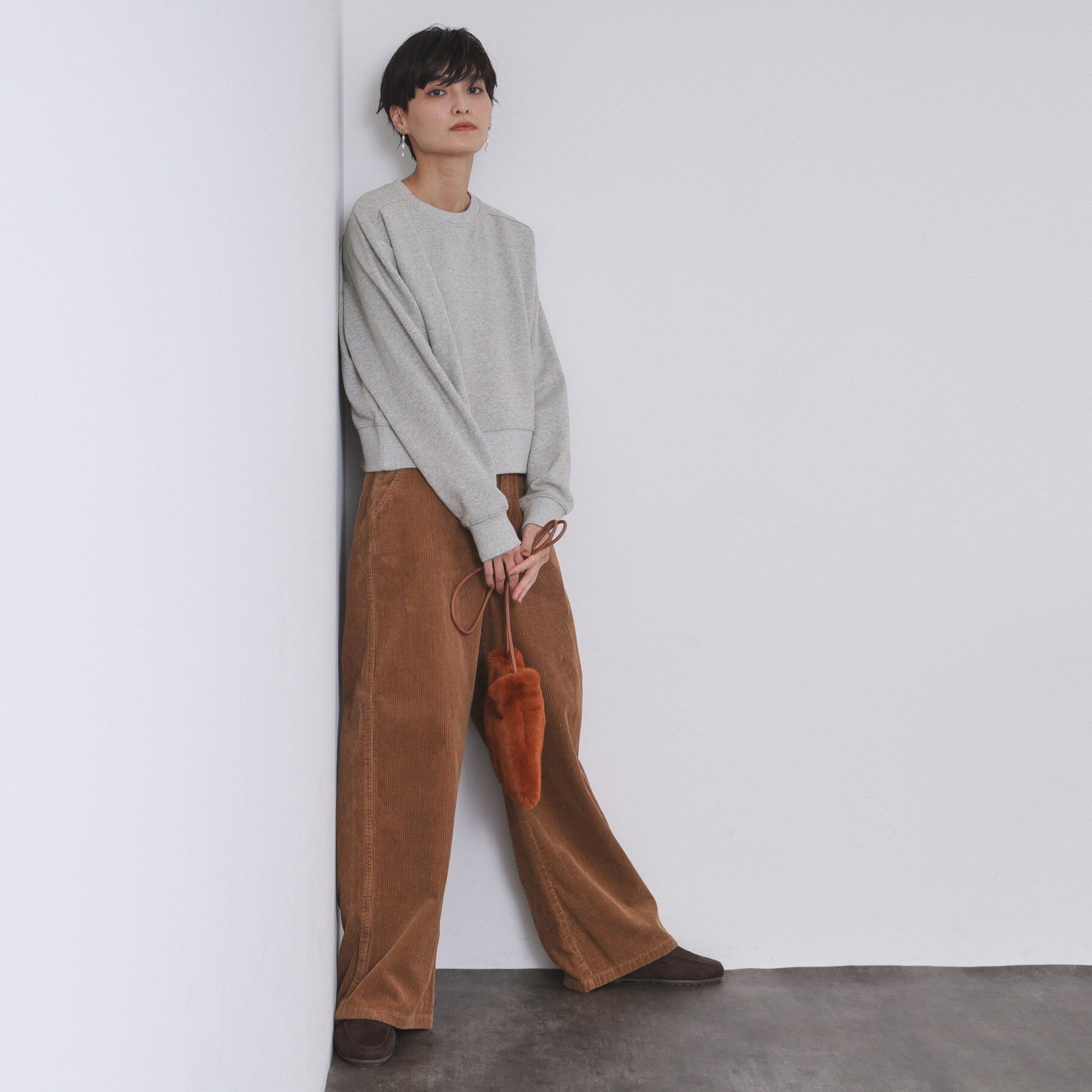 OPAQUE.CLIP「ラメ裏毛ショートプルオーバー【洗濯機OK】」|パーカー|