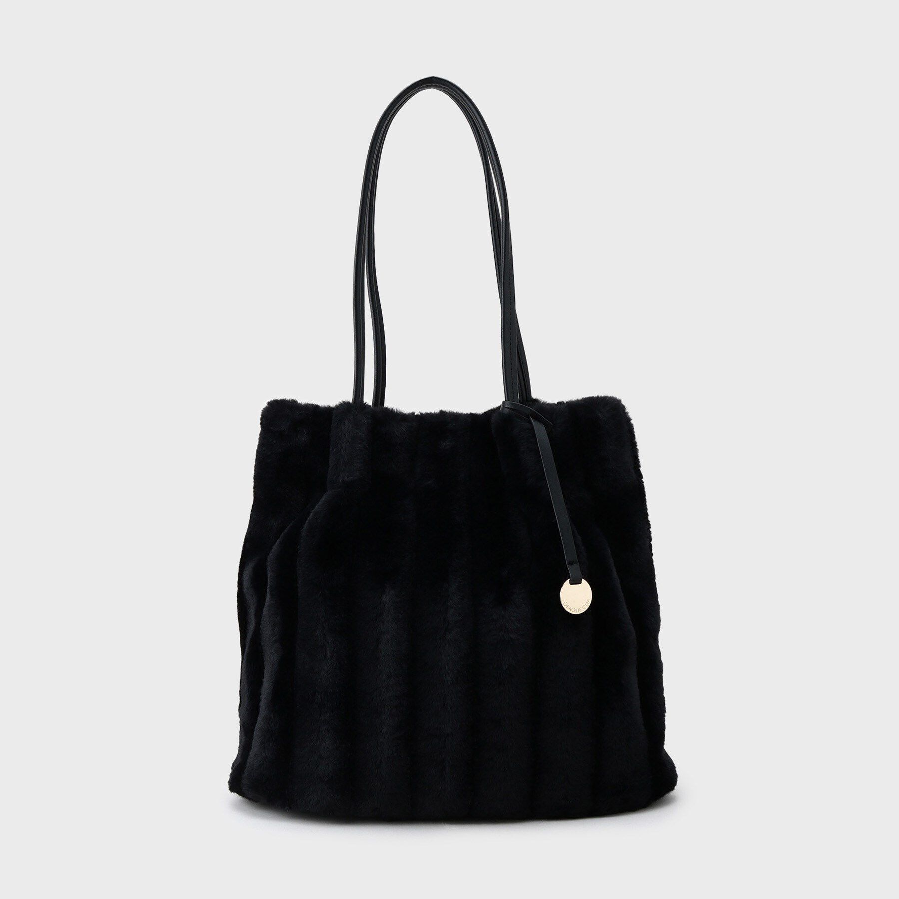 OPAQUE.CLIP「【A4サイズ対応／マチ付き】ストライプフェイクファートートバッグ」|トートバッグ|