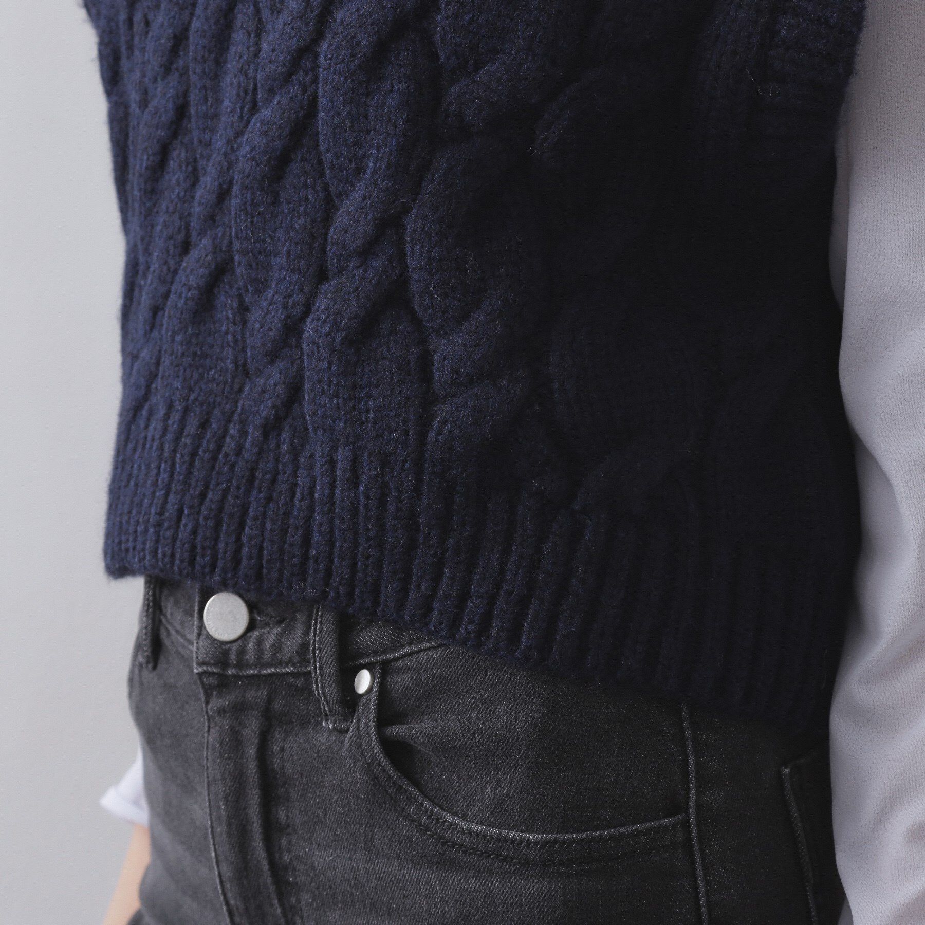 OPAQUE.CLIP「ケーブルローゲージベスト【洗濯機OK】」|ベスト・ジレ|