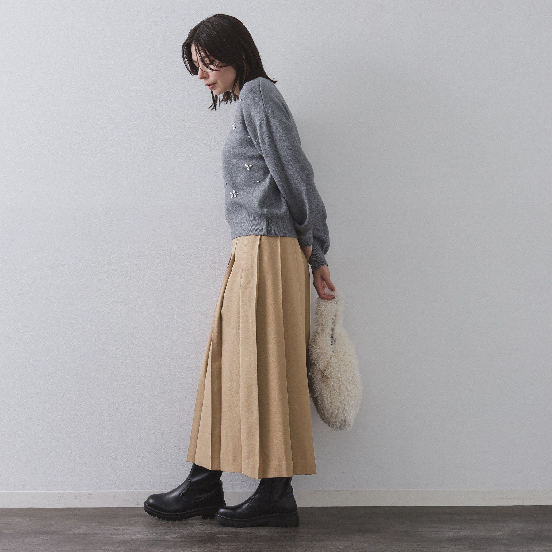 OPAQUE.CLIP「ワイドプリーツスカート【洗濯機OK】」|スカート|