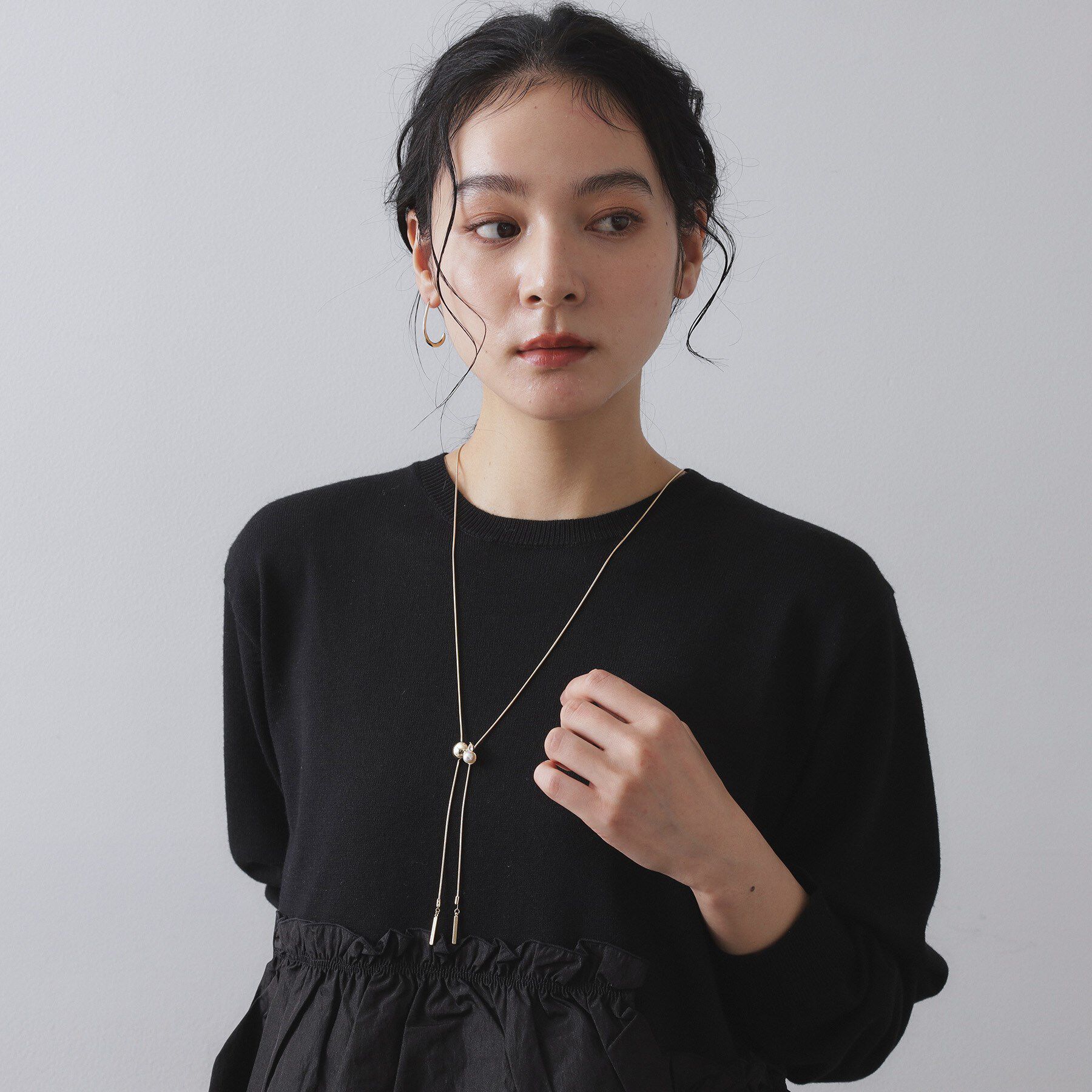 OPAQUE.CLIP「パール調ビジュースライドネックレス」|ネックレス|