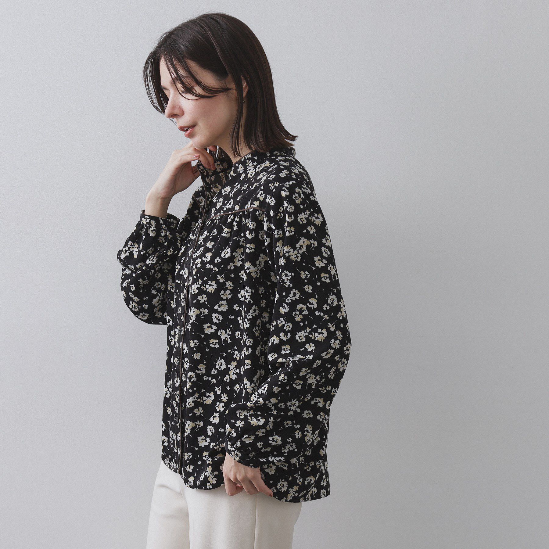 OPAQUE.CLIP「フラワープリントブラウス【洗濯機OK】」|シャツ・ブラウス|