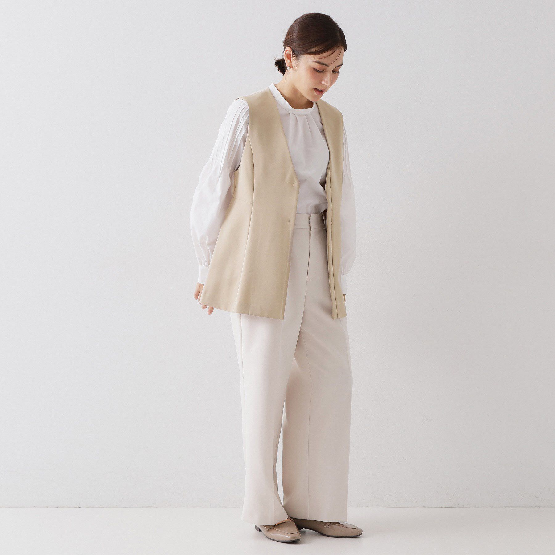 OPAQUE.CLIP「ペプラムジレ/セットアップ対応可【洗濯機OK】」|ベスト・ジレ|