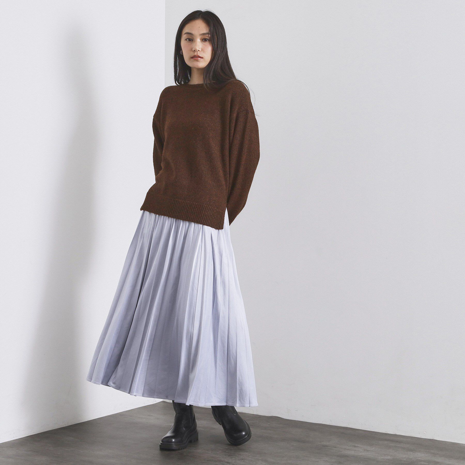 OPAQUE.CLIP「リラクシークルーネックニット【洗濯機OK】」|ニット・セーター|