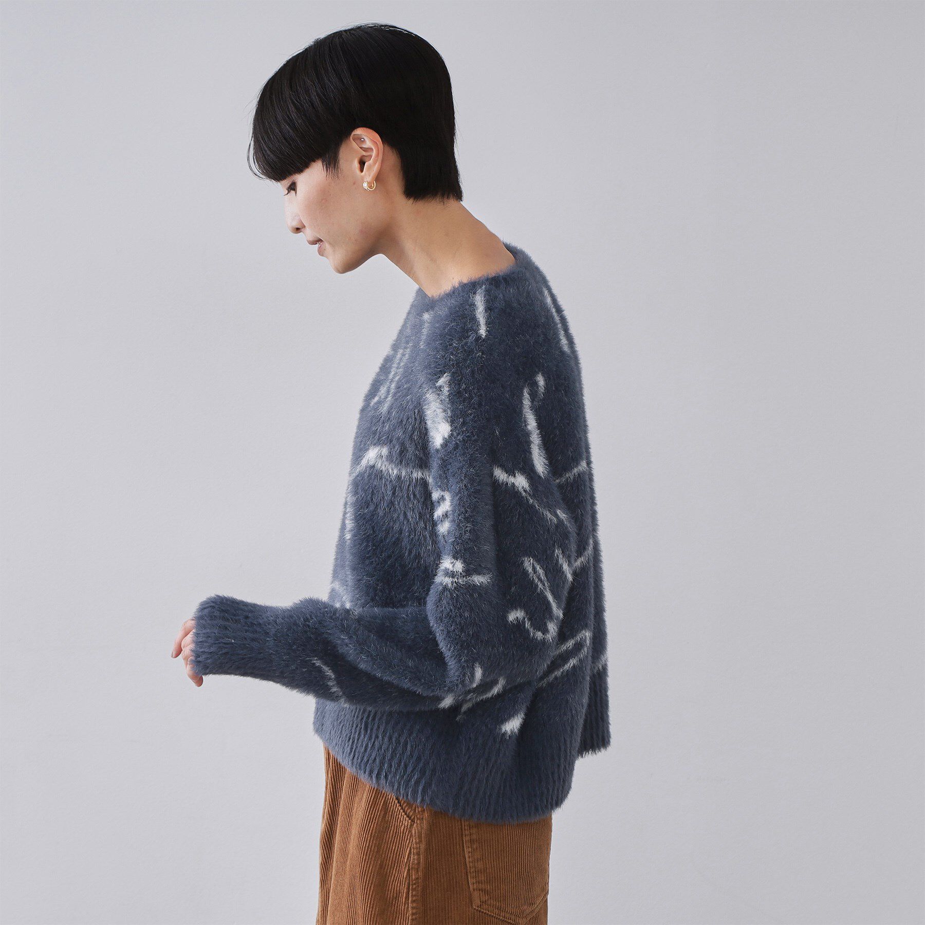 OPAQUE.CLIP「アート柄シャギーニット【洗濯機OK】」|ニット・セーター|