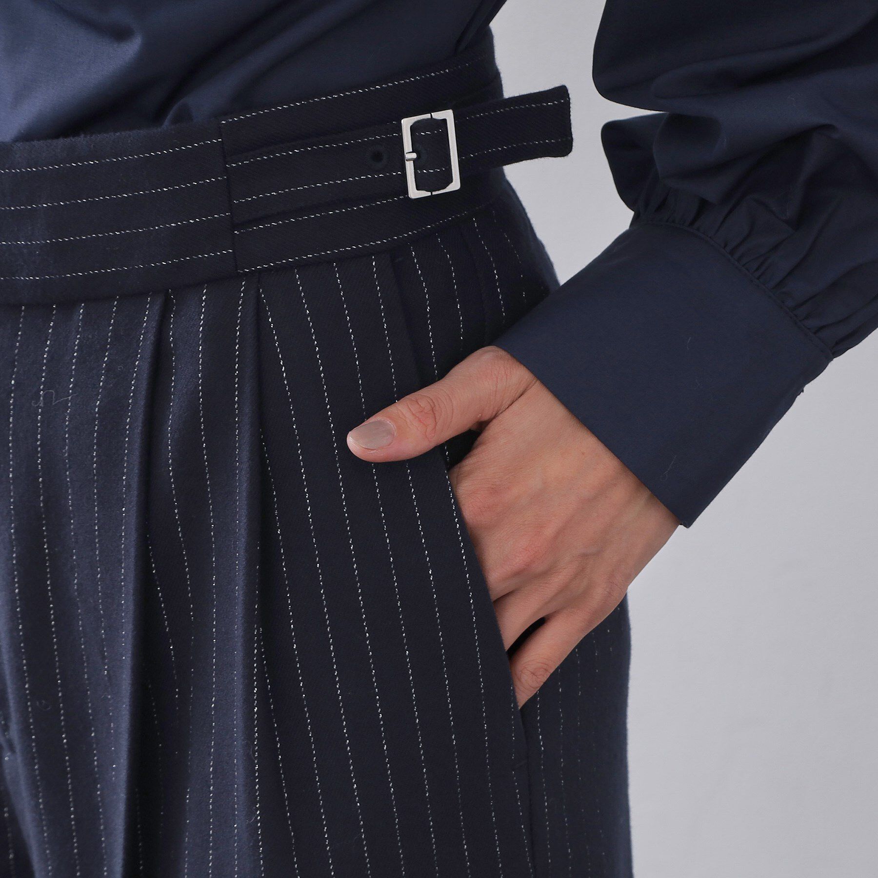 OPAQUE.CLIP「ラメストライプワイドパンツ【洗濯機OK】」|その他|