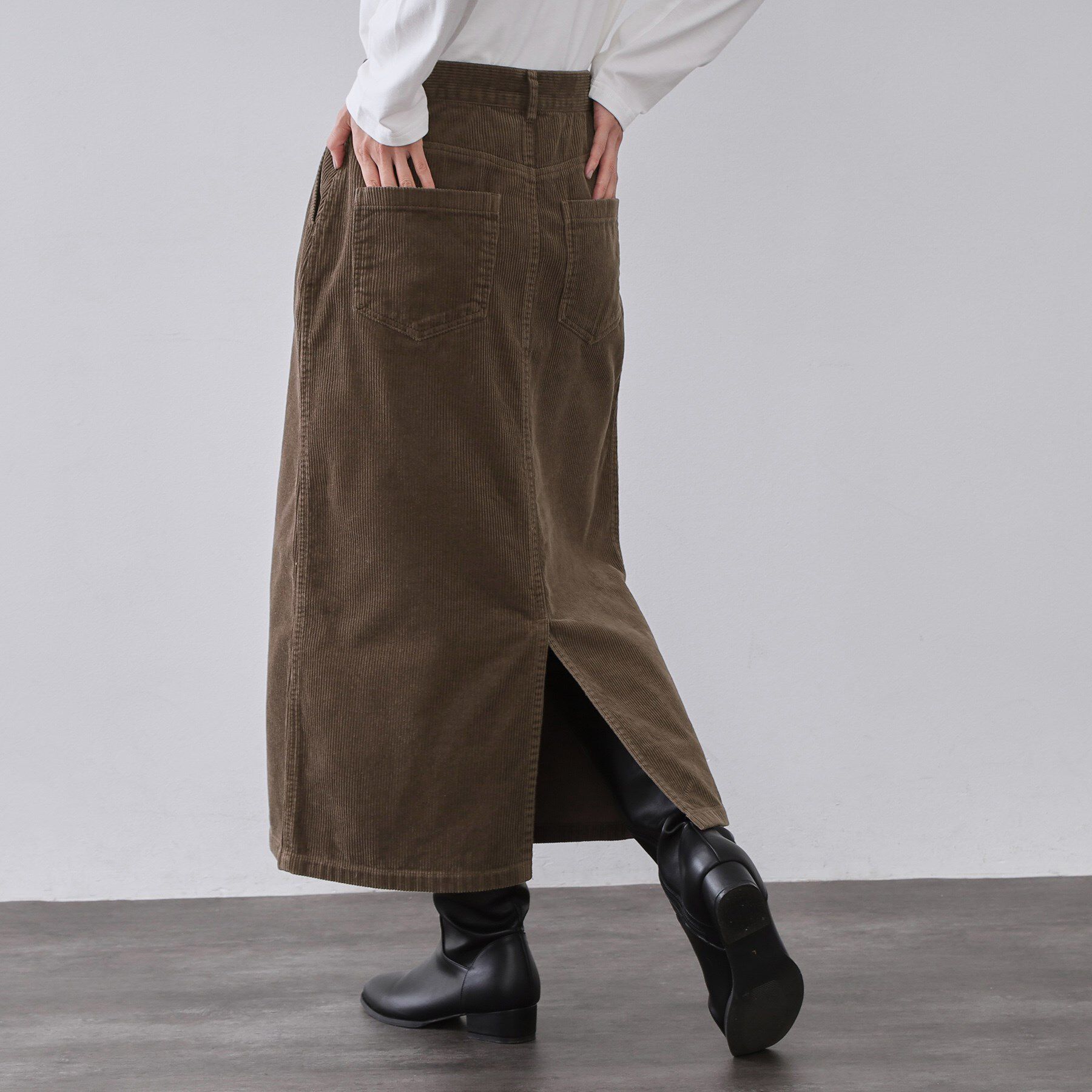 OPAQUE.CLIP「コーデュロイナロースカート【洗濯機OK】」|スカート|