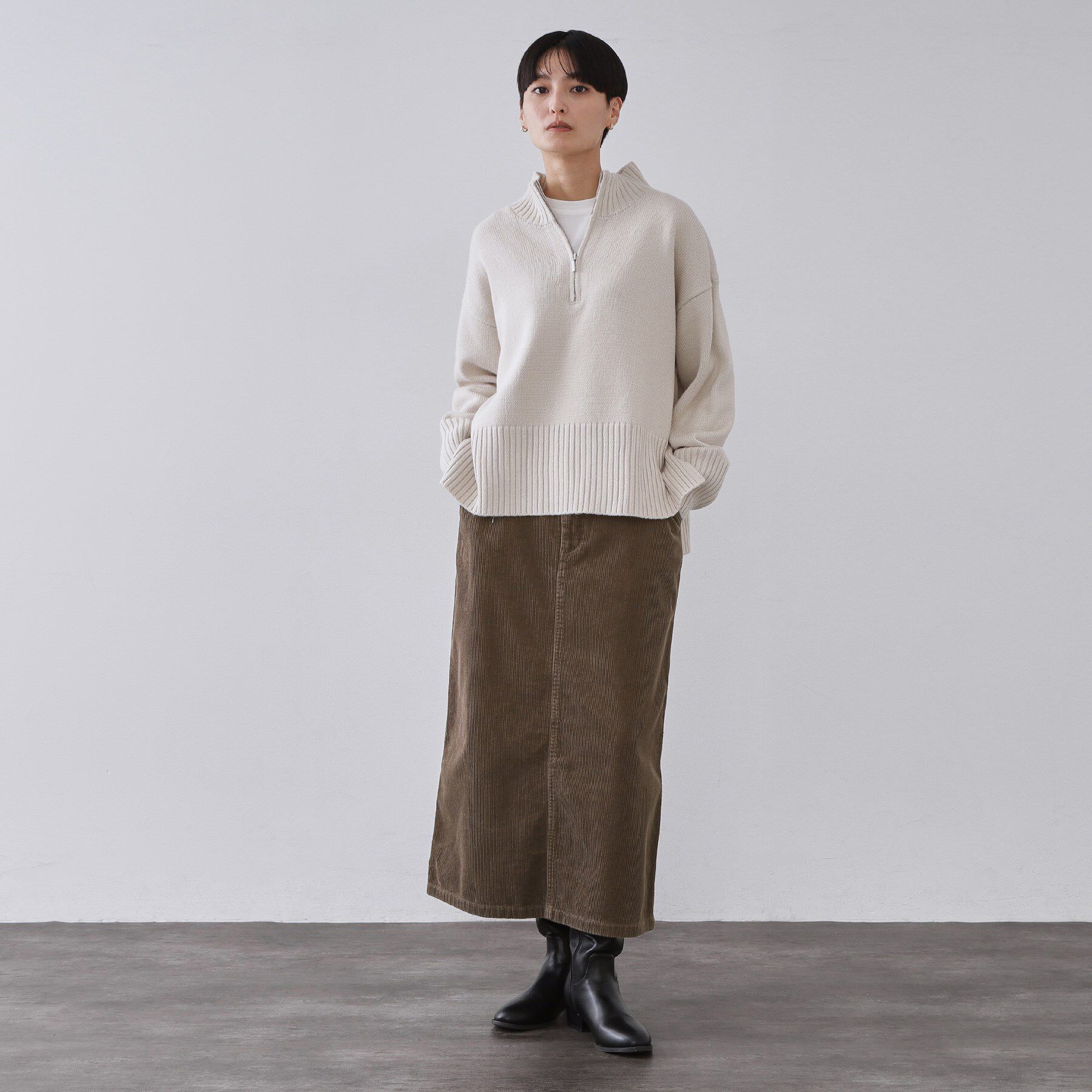 OPAQUE.CLIP「コーデュロイナロースカート【洗濯機OK】」|スカート|