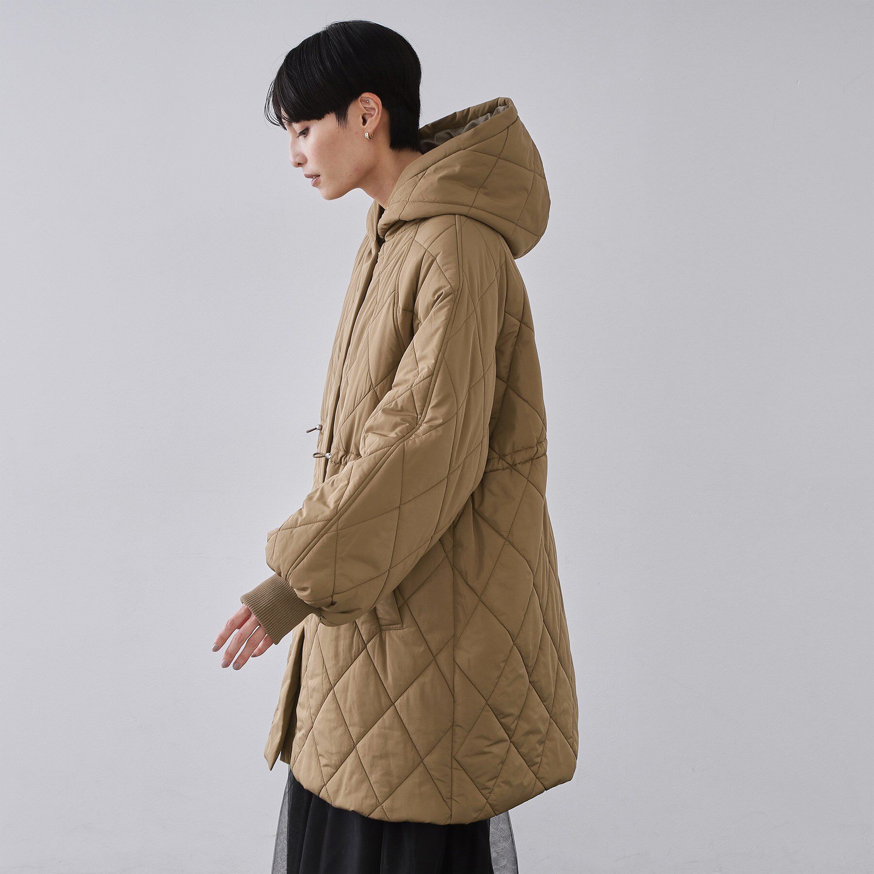 OPAQUE.CLIP「撥水キルティングロングコート【洗える】」|ダウン|