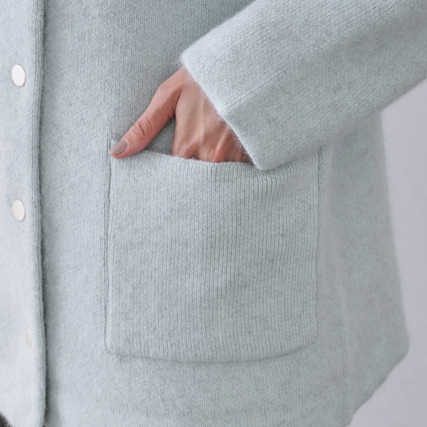 OPAQUE.CLIP「アンゴラ/フォックスブレンド　ニットカーディガン【洗濯機OK】」|カーディガン|