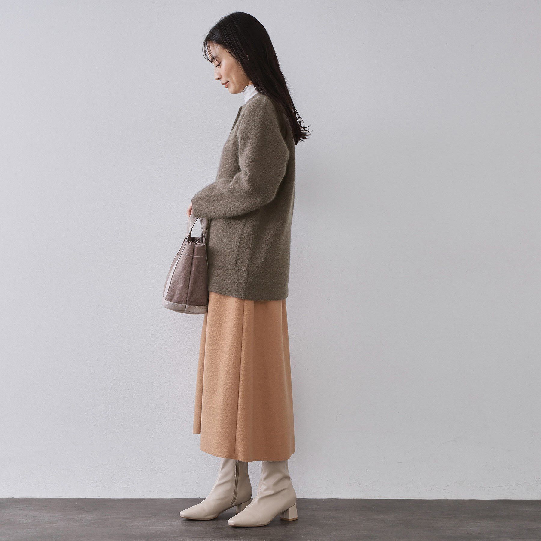 OPAQUE.CLIP「アンゴラ/フォックスブレンド　ニットカーディガン【洗濯機OK】」|カーディガン|