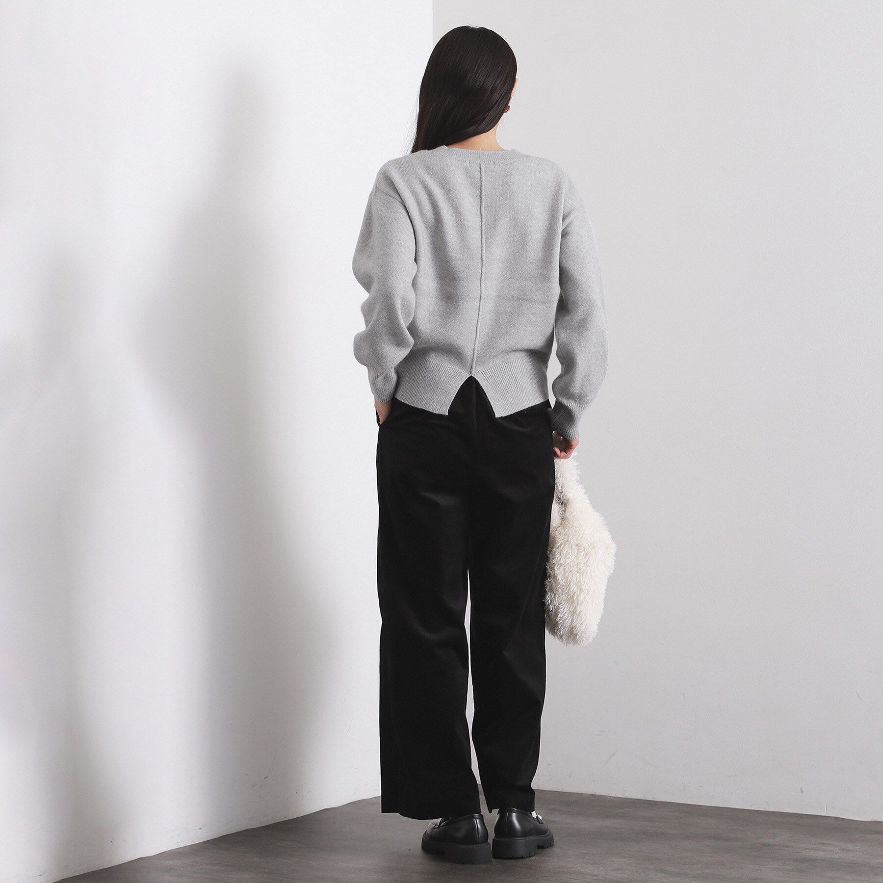 OPAQUE.CLIP「Vネックラメニット【洗濯機OK】」|ニット・セーター|