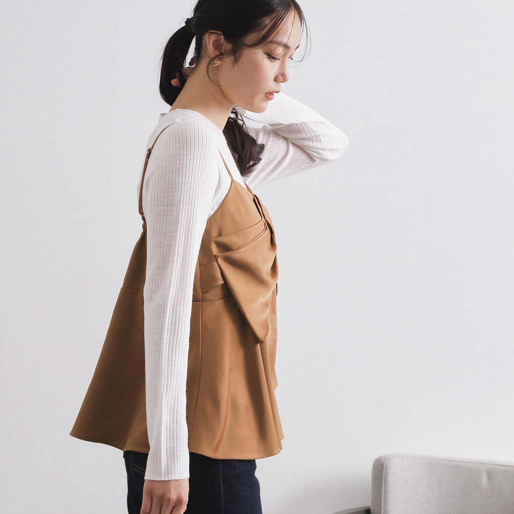 OPAQUE.CLIP「サテンキャミブラウス【洗濯機OK】」|シャツ・ブラウス|