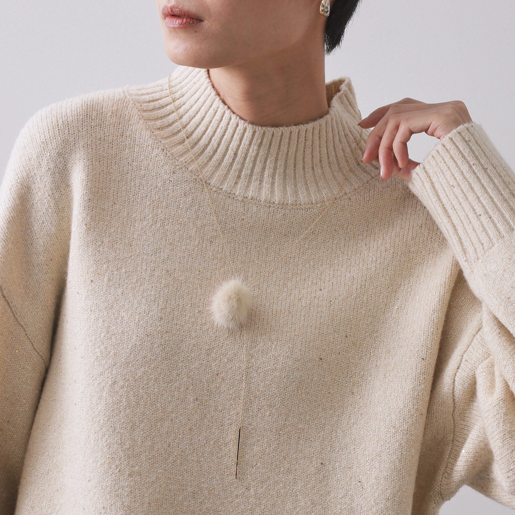 OPAQUE.CLIP「ミンクファー&times;ビジュースライドネックレス」|ネックレス|