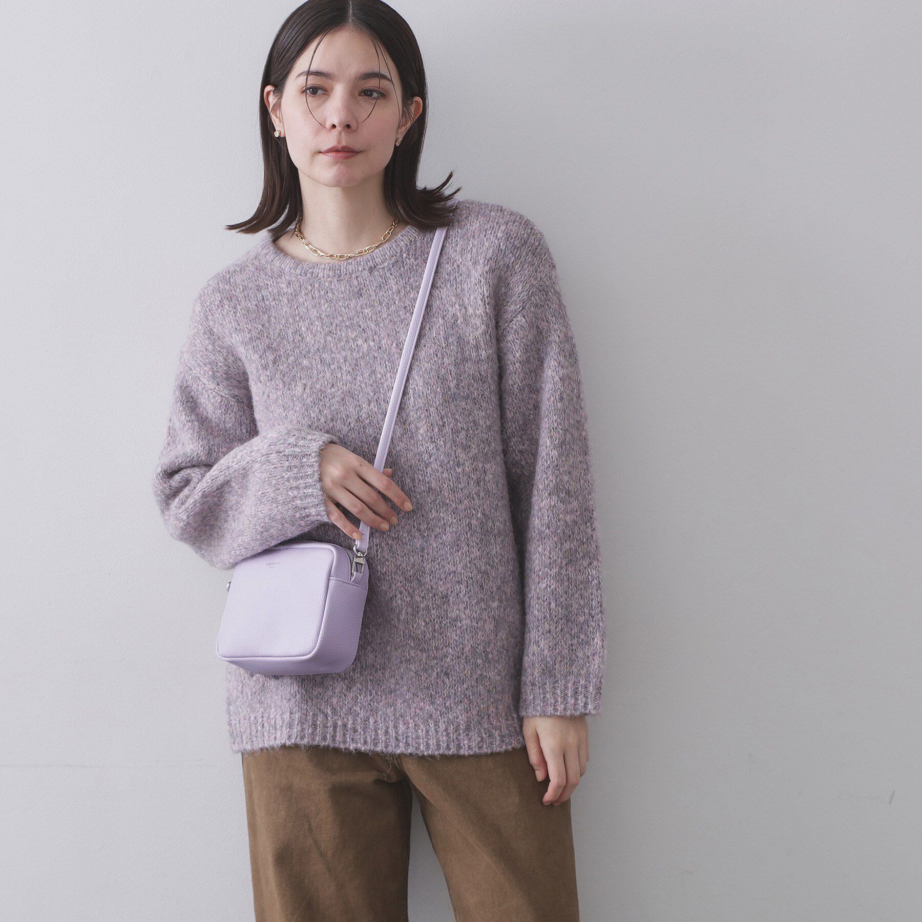 OPAQUE.CLIP「シュリンク合皮スクエアミニショルダーバッグ【軽量／長さ調整可能】」|ショルダー・メッセンジャー|