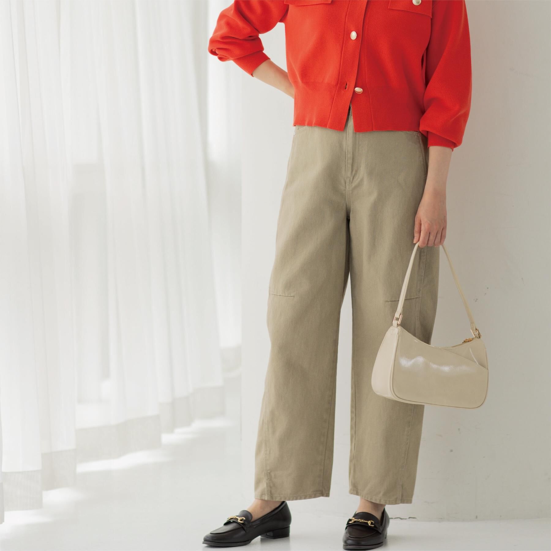 OPAQUE.CLIP「カーブシルエットカラーデニム【洗濯機OK】」|デニム|