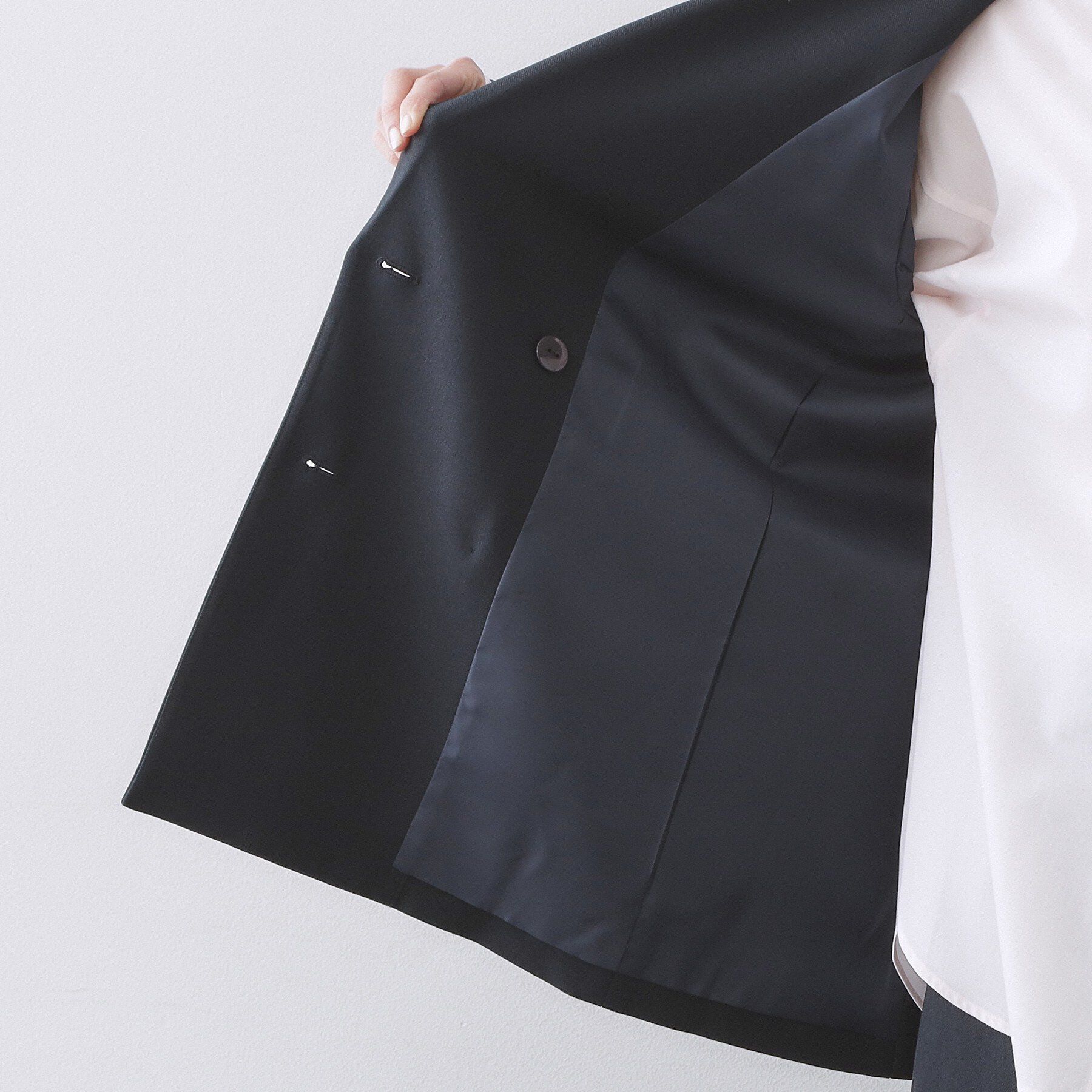 OPAQUE.CLIP「金ボタンダブルブレストテーラードジャケット/セットアップ対応【洗える】《S～LL》」|テーラードジャケット|
